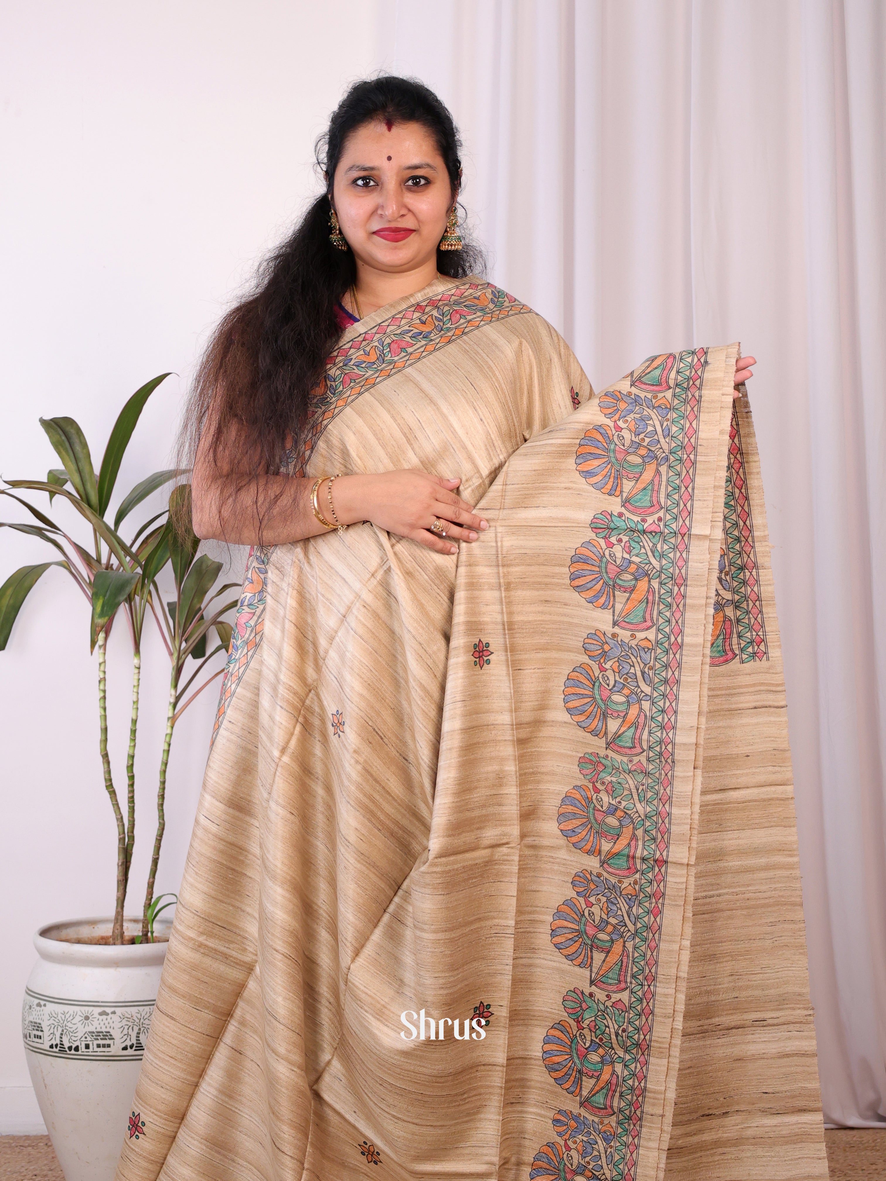 CKS16123 - Tussar Saree - Shop on Shrus.com