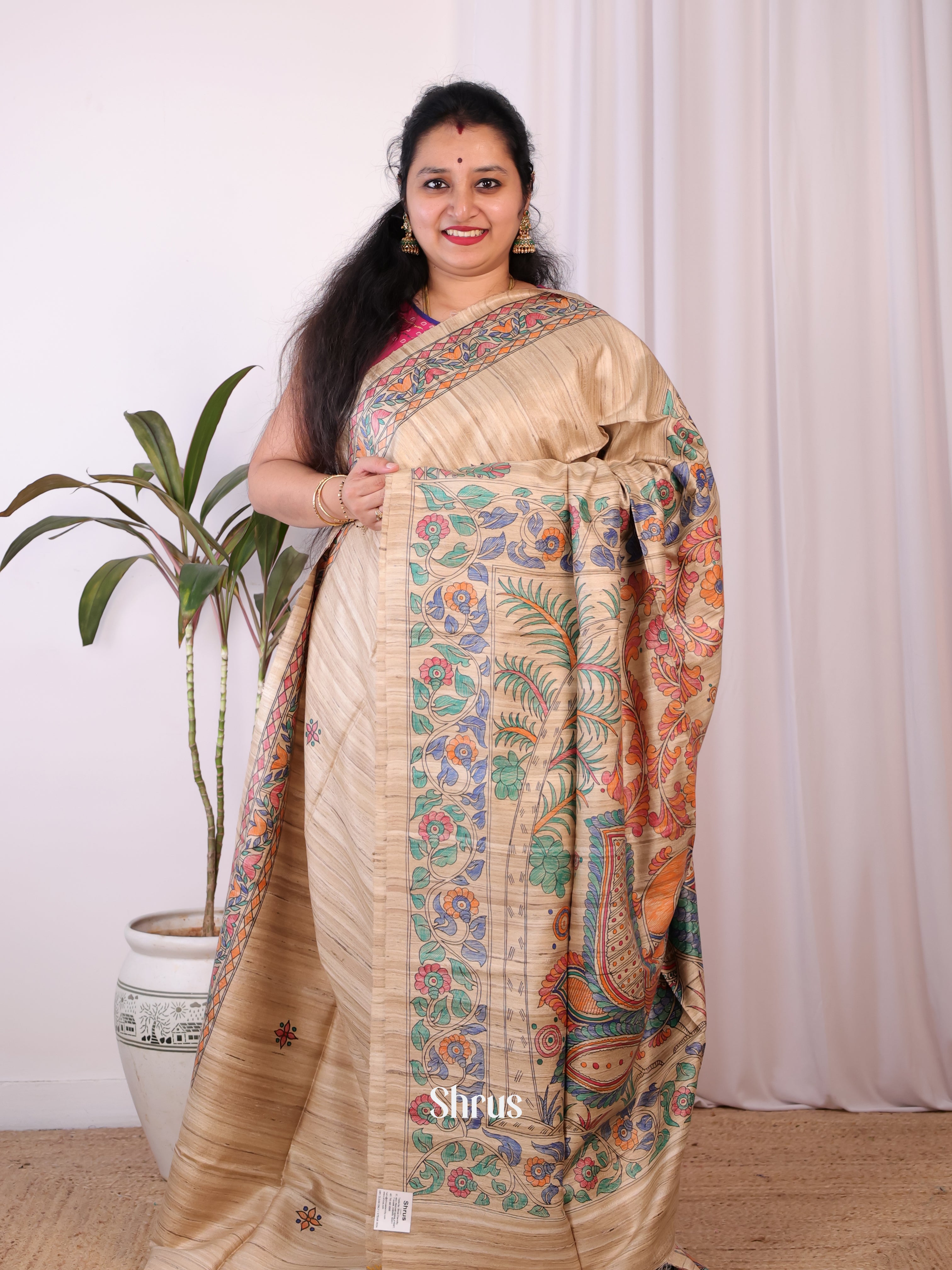 CKS16123 - Tussar Saree - Shop on Shrus.com