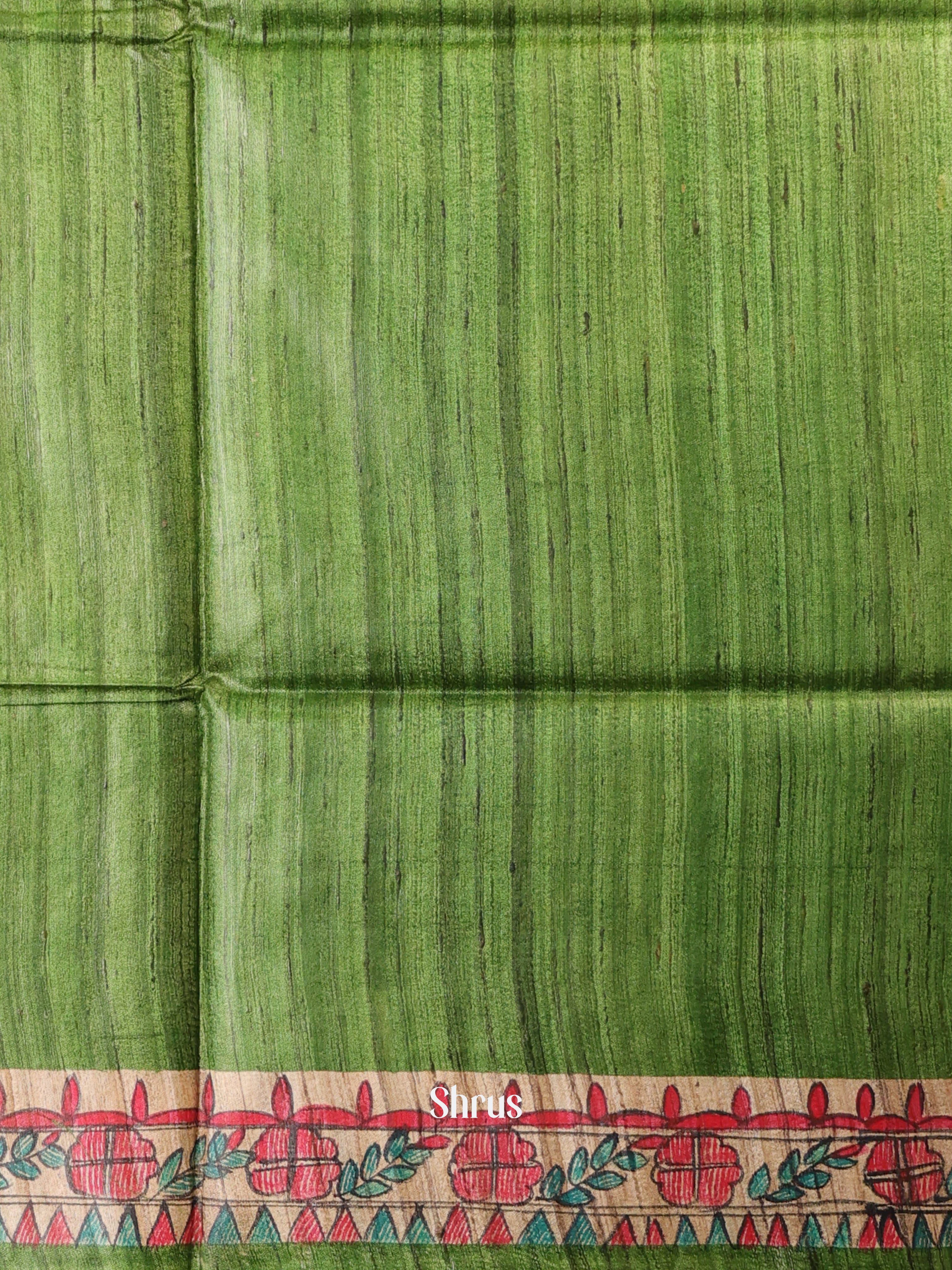 Green & Beige - Tussar Saree - Shop on Shrus.com