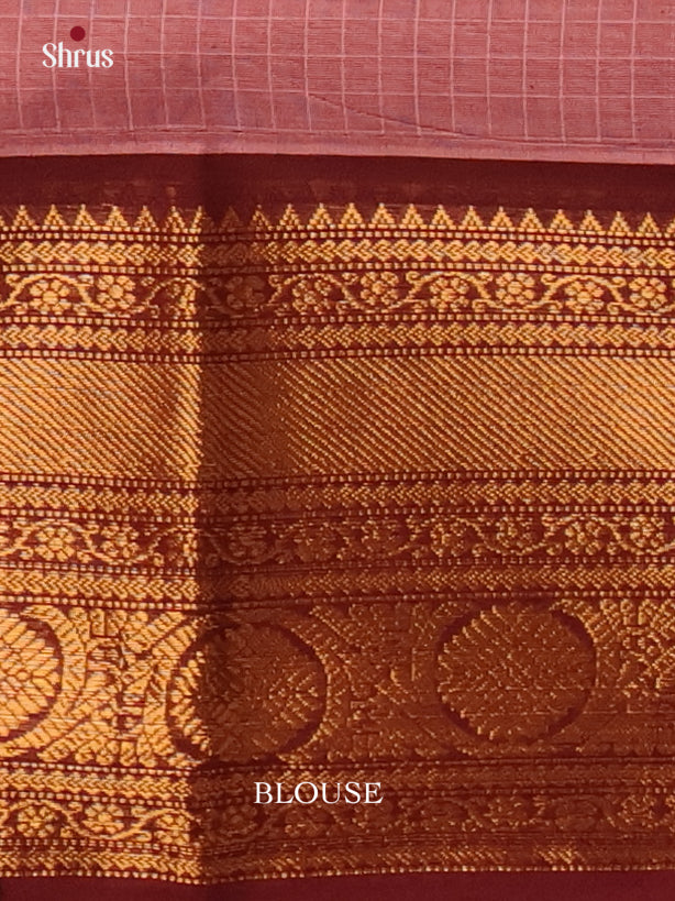 Dusty Pink & Brown - Chettinad Cotton Saree - Shop on Shrus.com