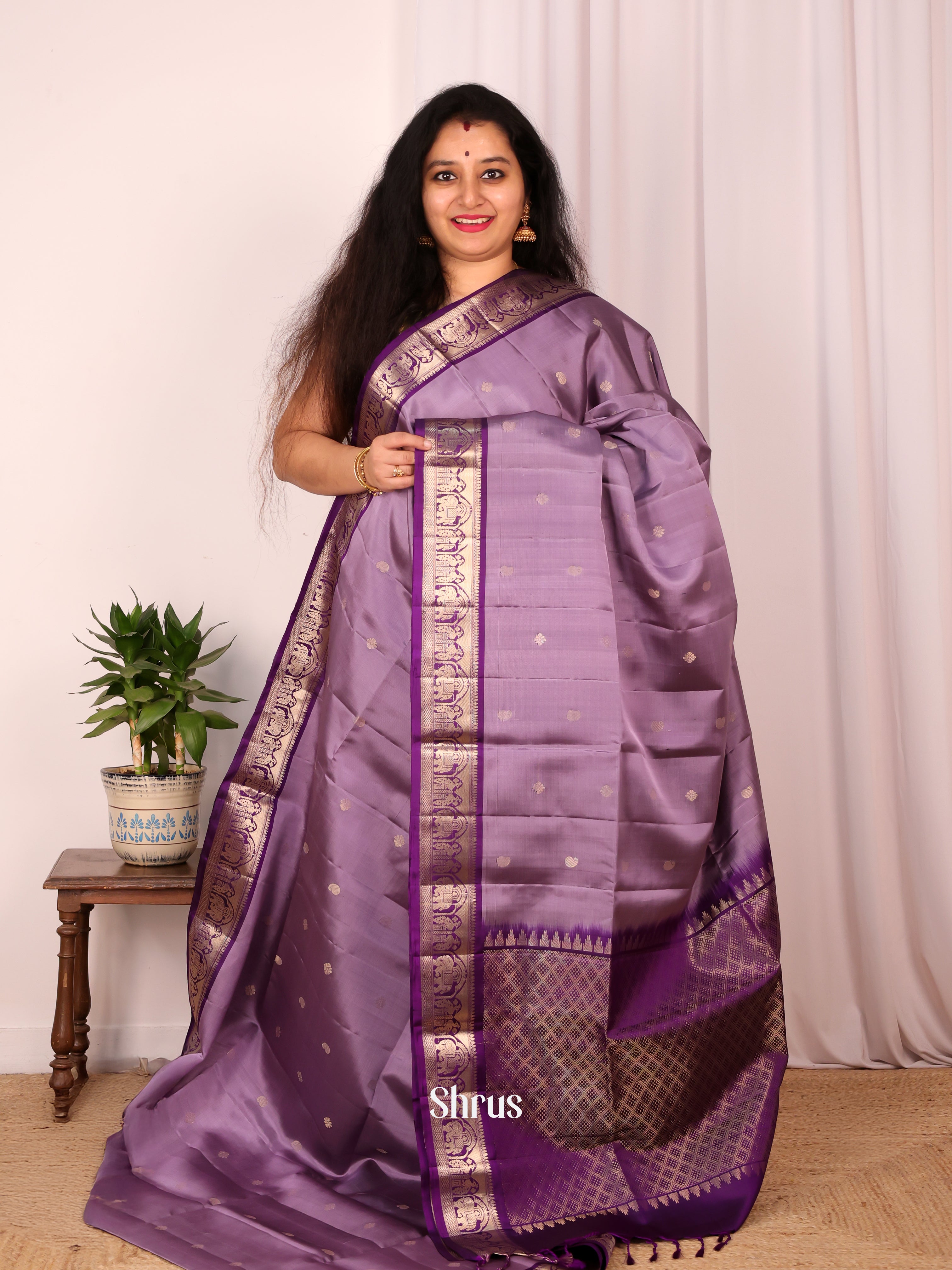 CKS18015 - Soft Silk Saree - Shop on Shrus.com