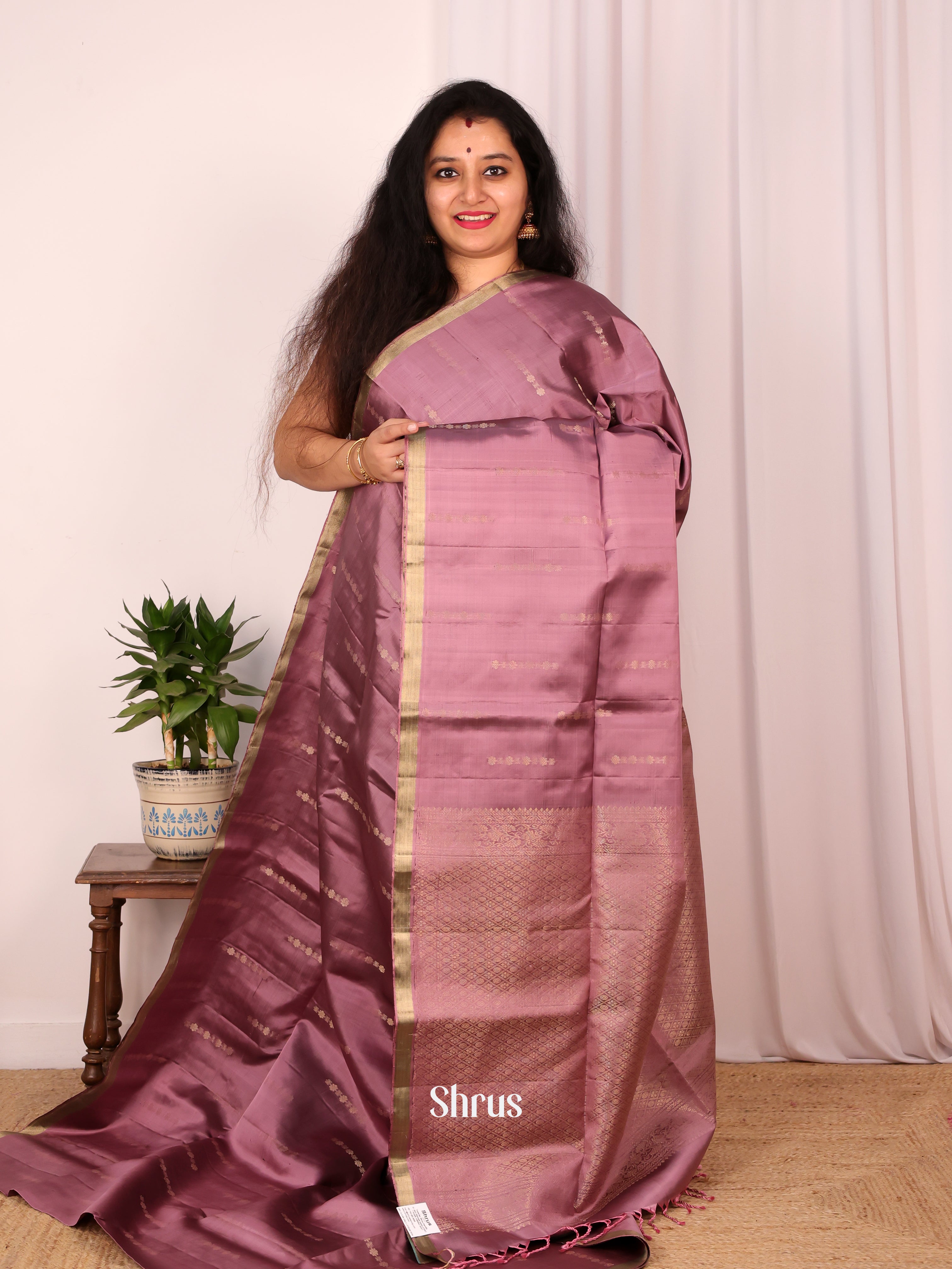 Mauve(Single Tone) - Soft Silk Saree - Shop on Shrus.com