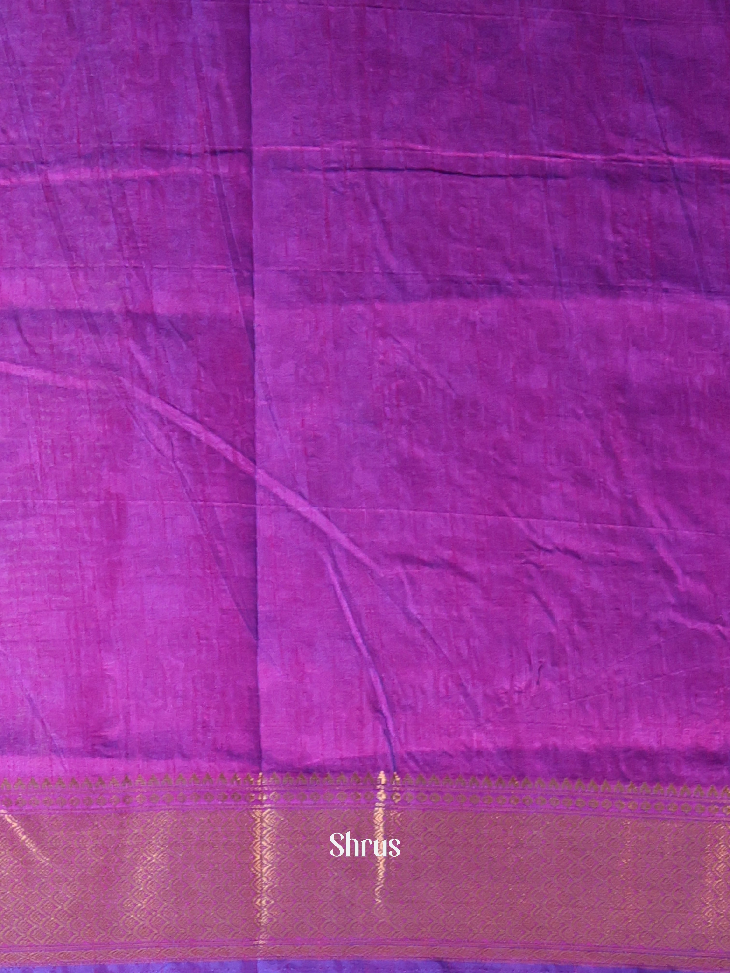 Blue & Purple - Semi Patola Saree - Shop on Shrus.com