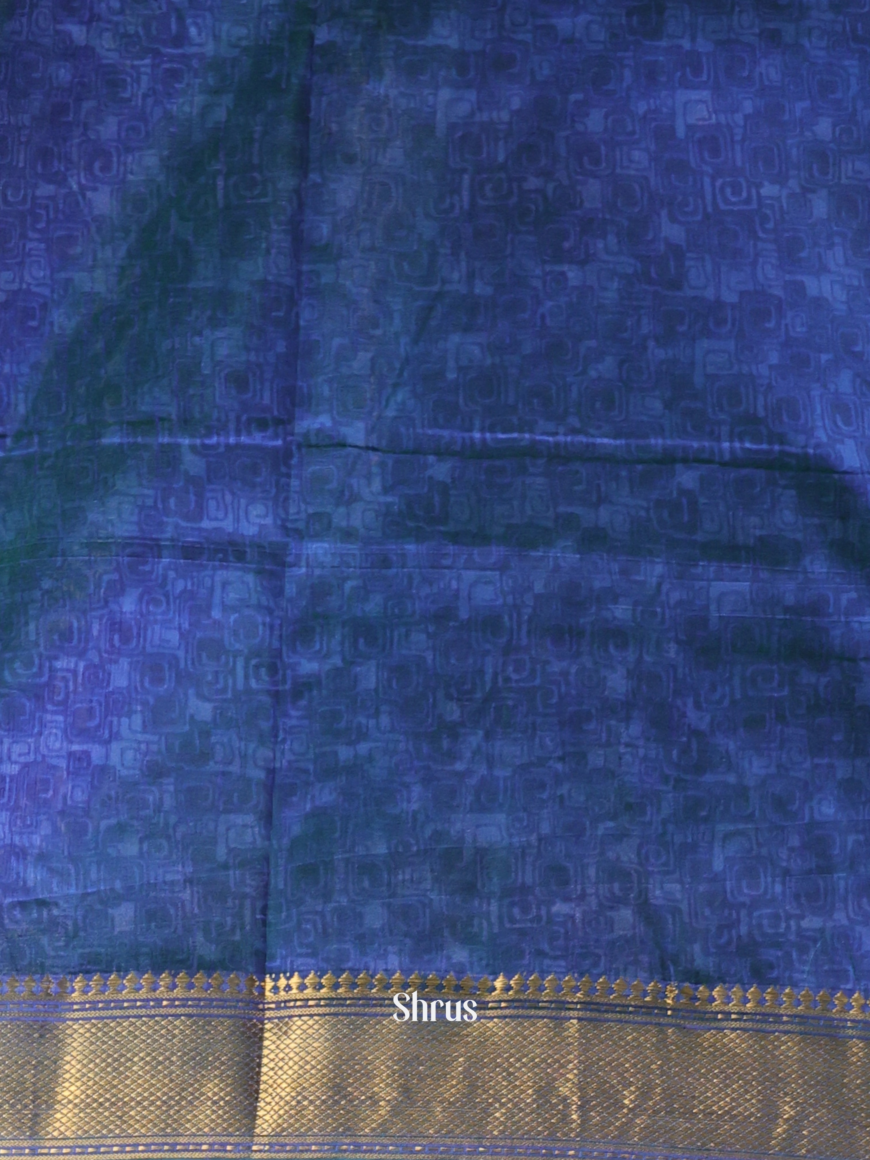 Teal & Blue - Semi Patola Saree - Shop on Shrus.com