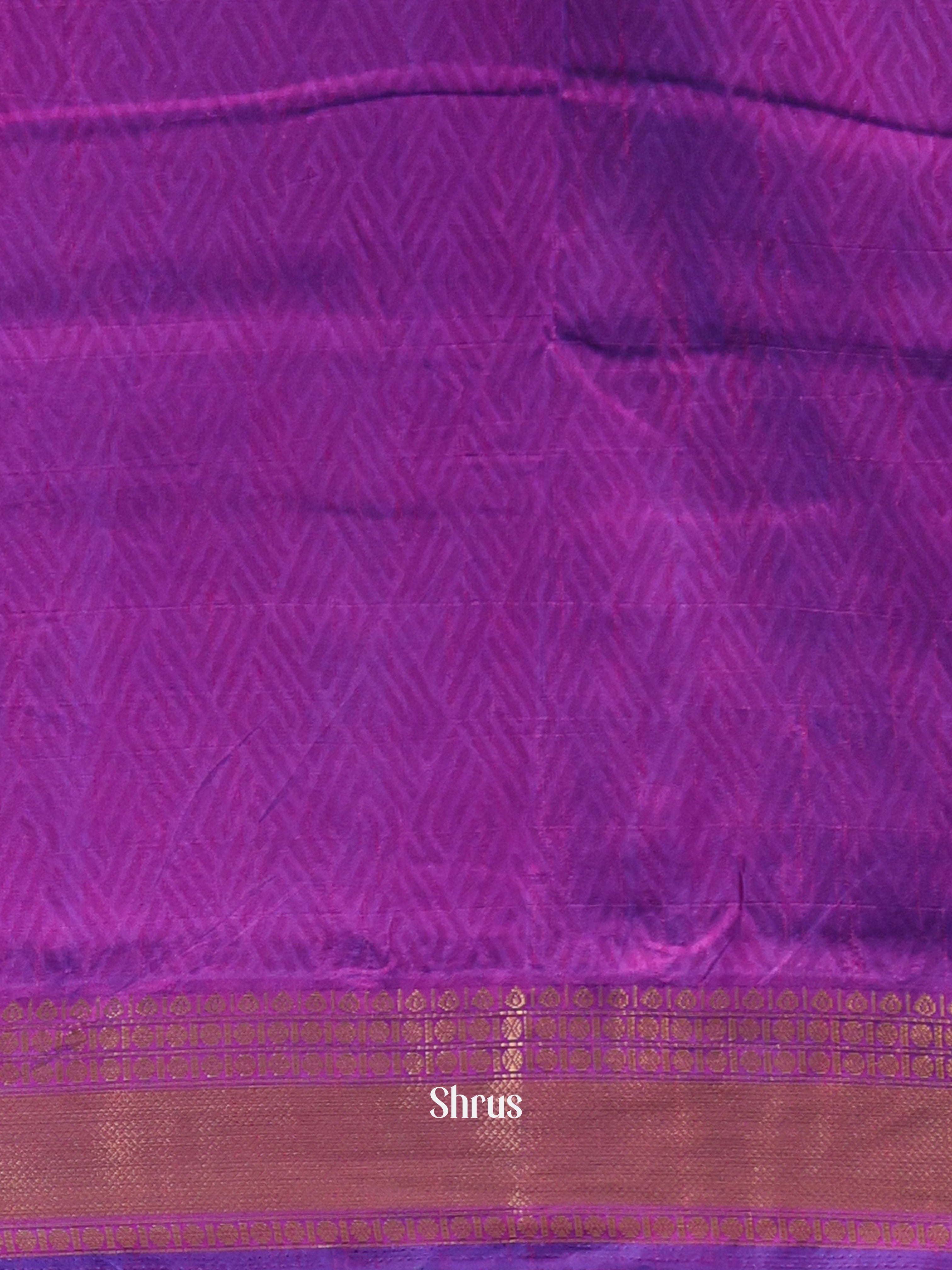 Blue & Purple- Semi Patola Saree - Shop on Shrus.com