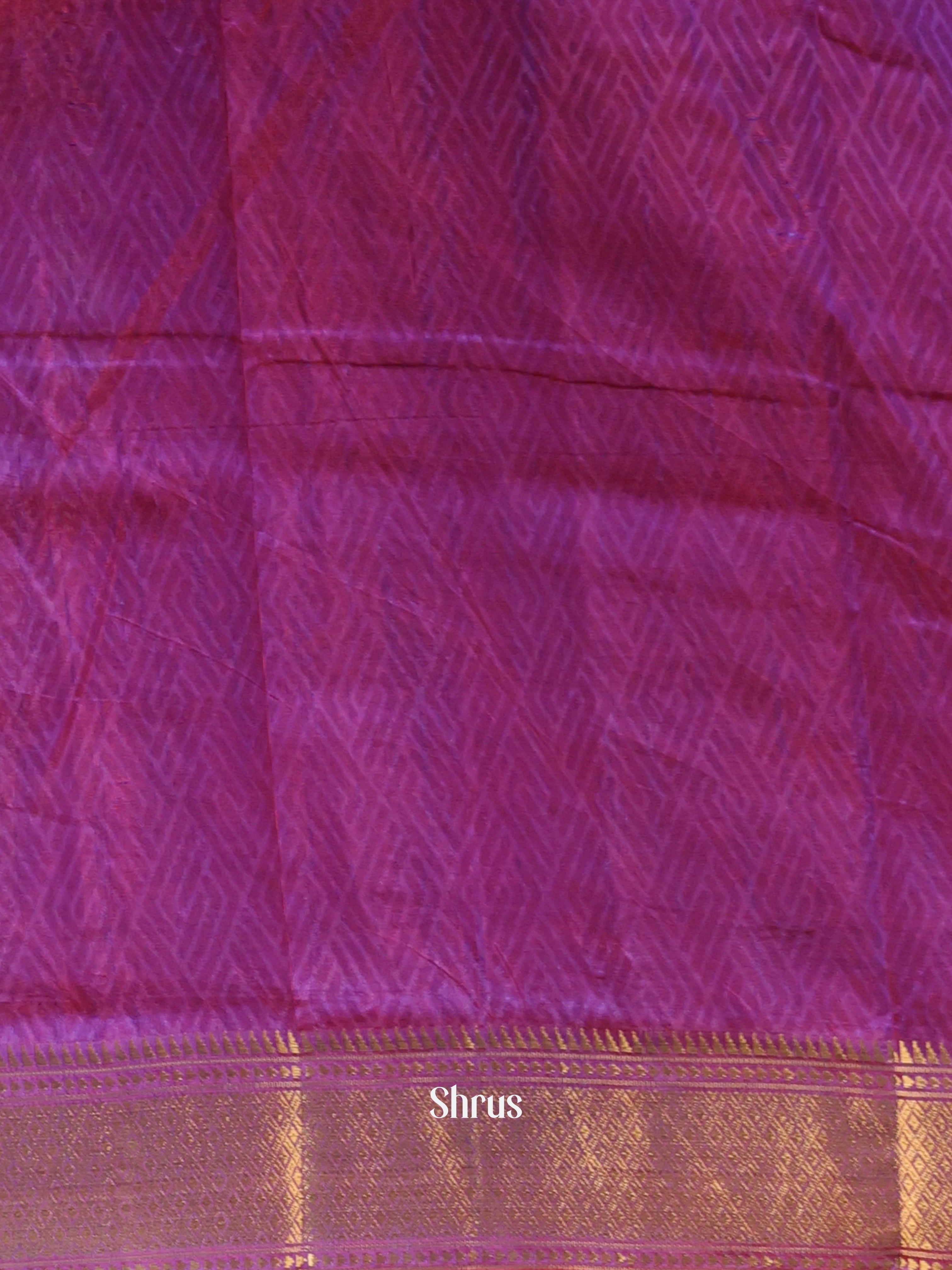 Pink & Purple - Semi Patola Saree - Shop on Shrus.com