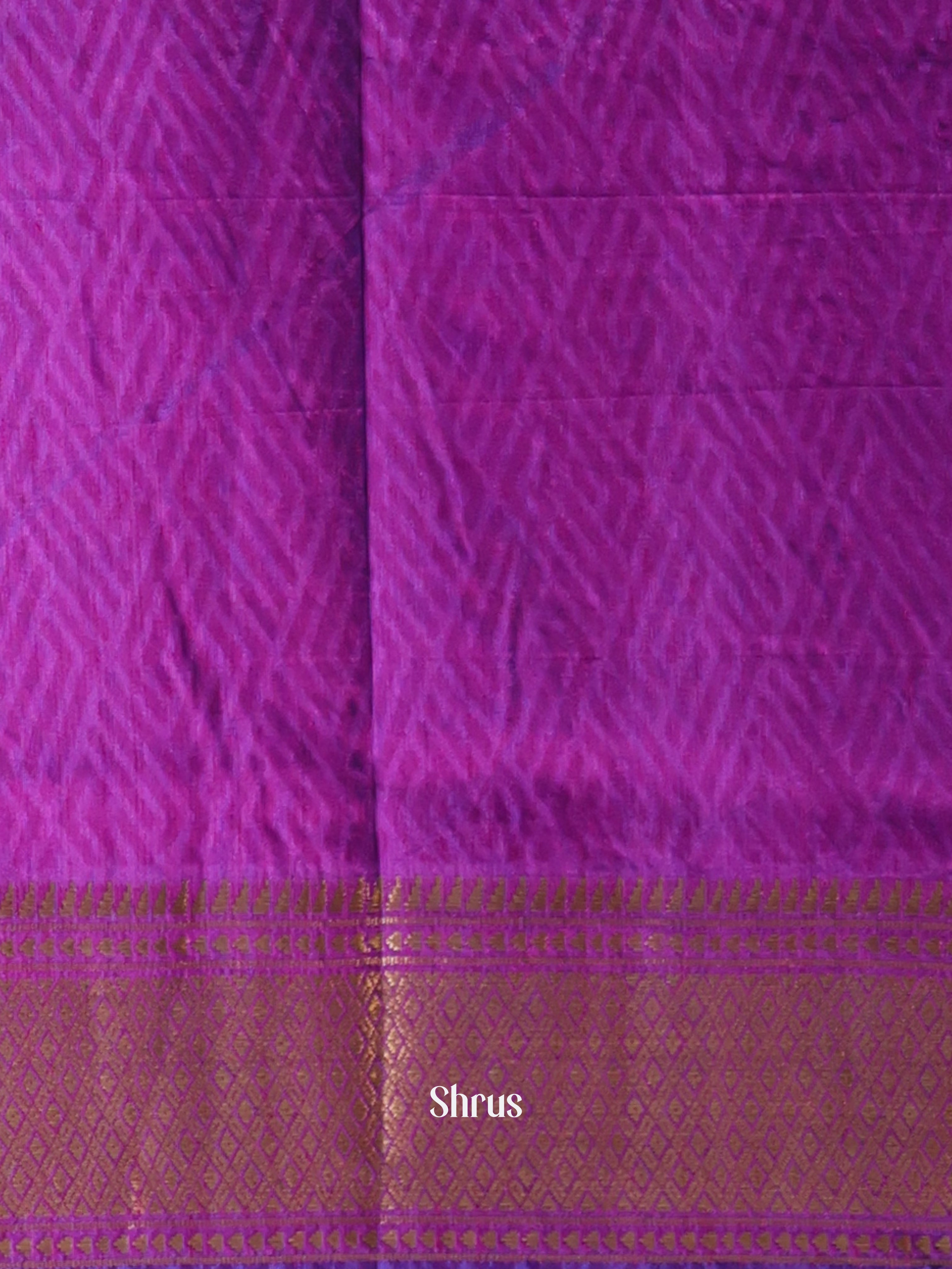 Blue & Purple - Semi Patola Saree - Shop on Shrus.com