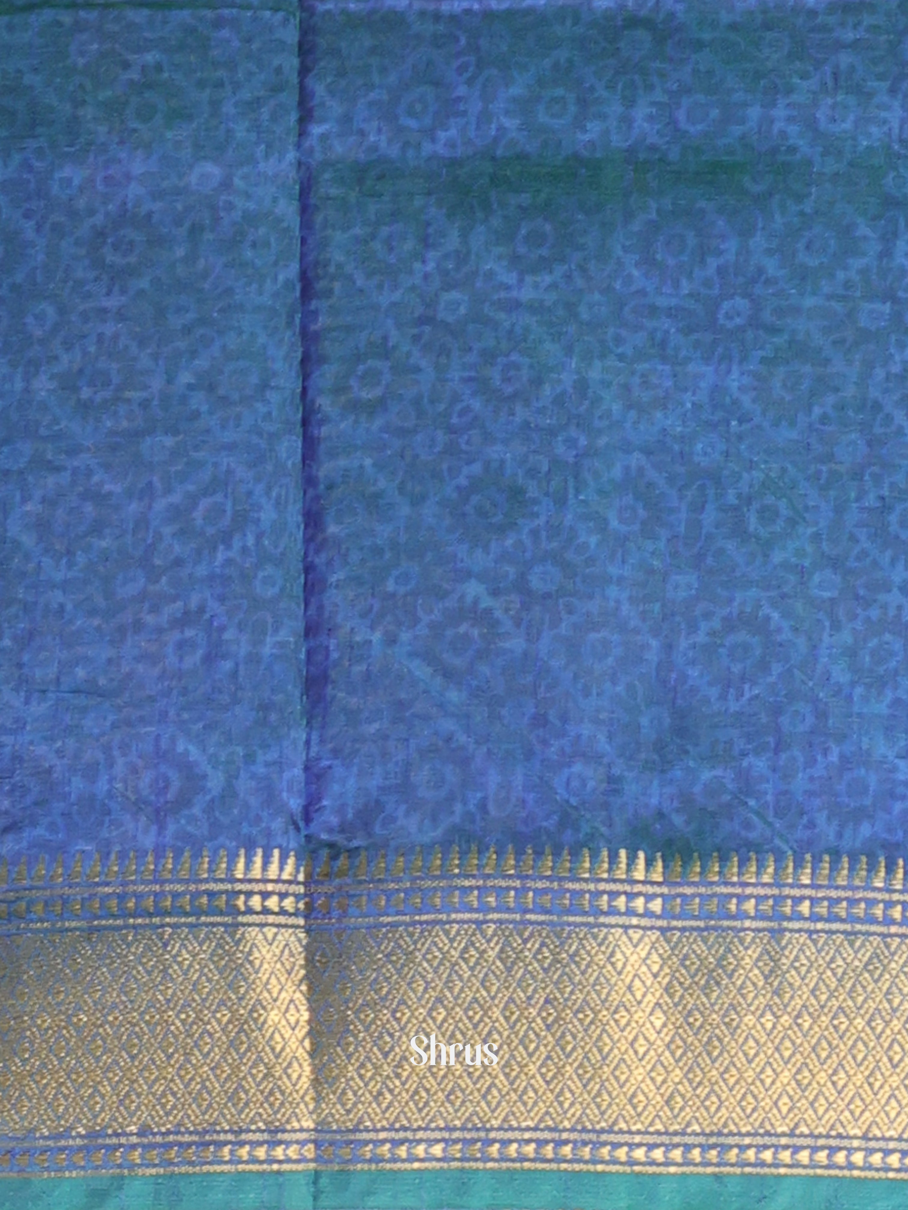 Green & Blue- Semi Patola Saree - Shop on Shrus.com