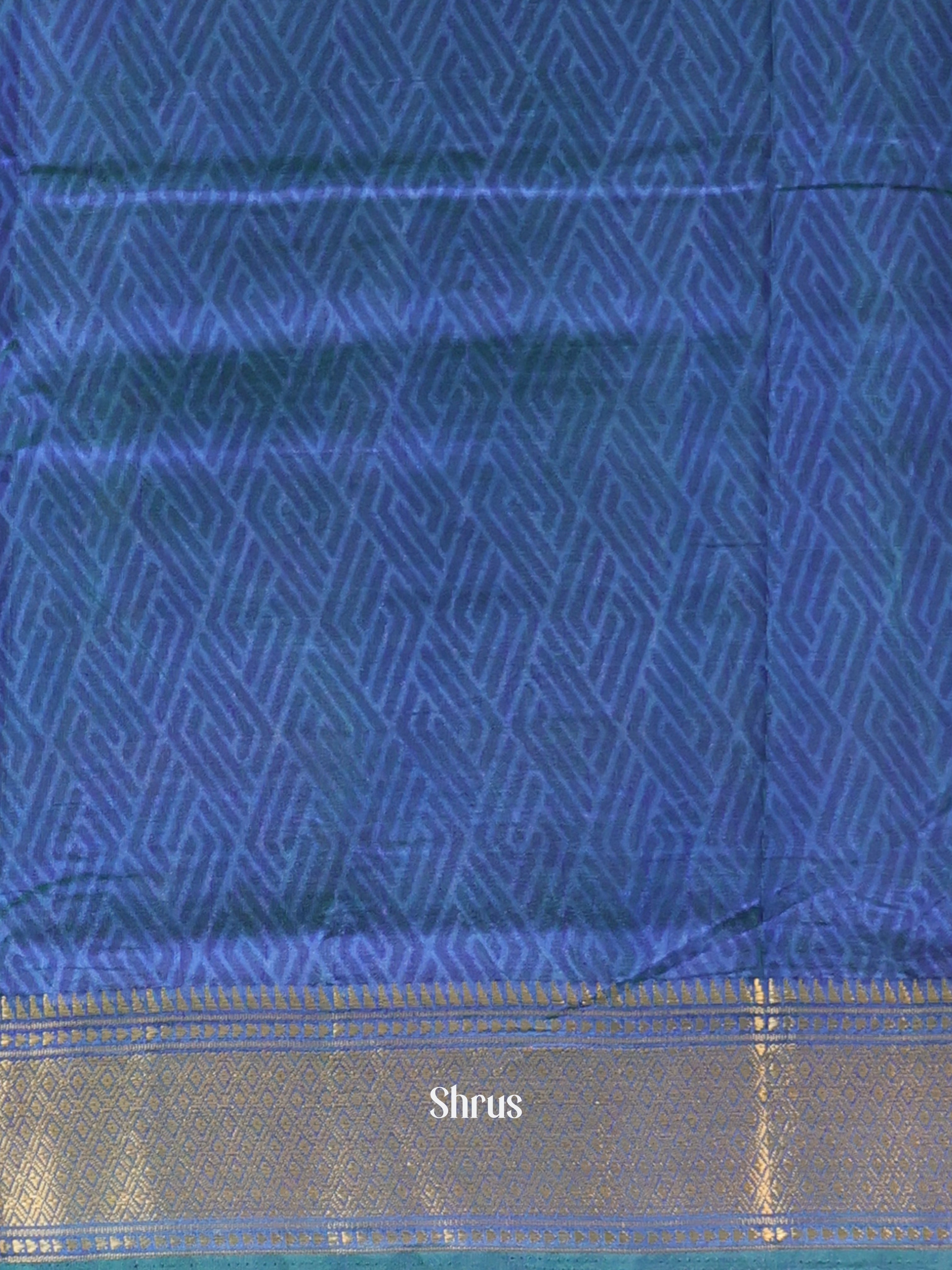 Green & Blue - Semi Patola Saree - Shop on Shrus.com