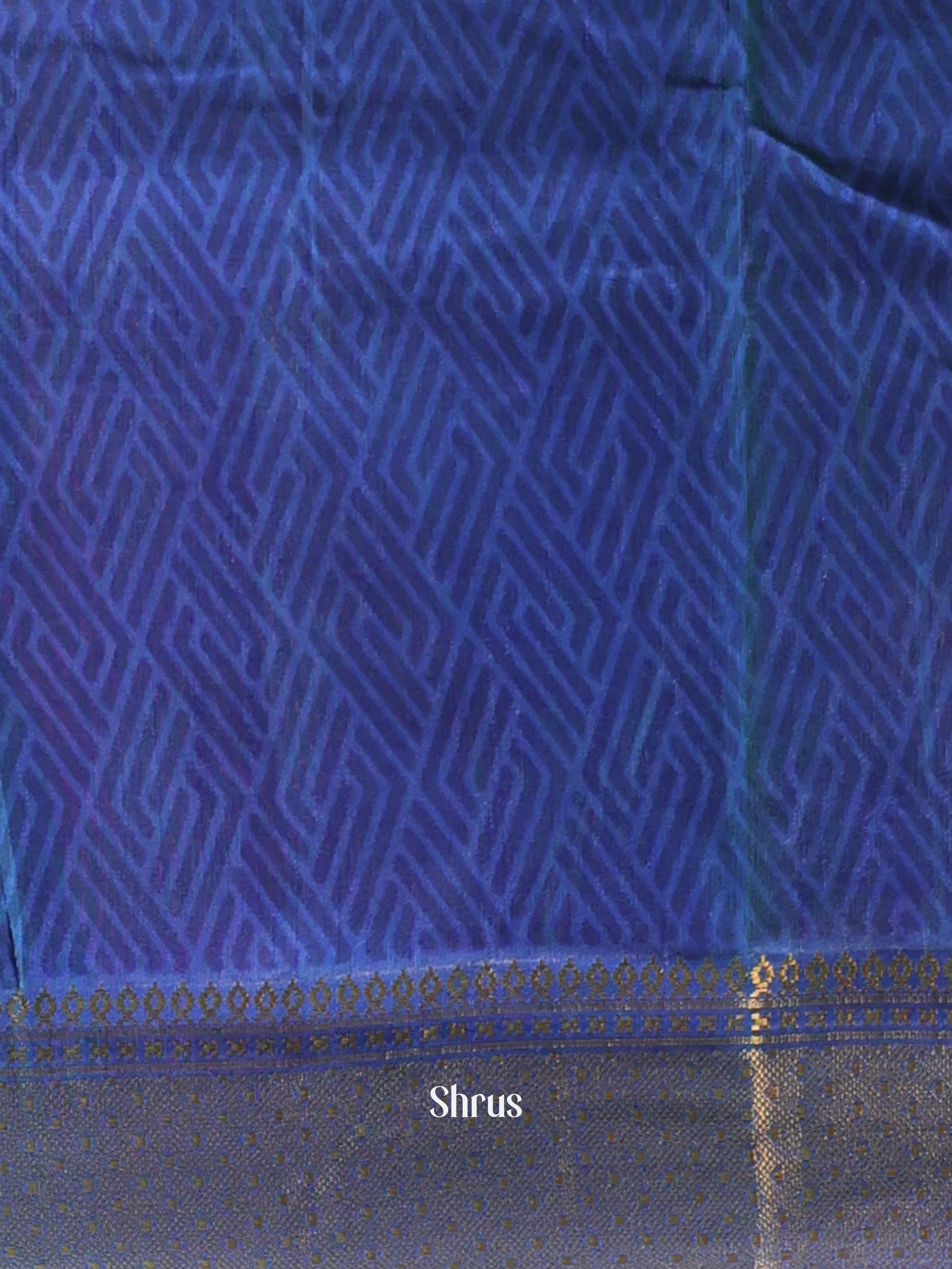 Teal & Blue- Semi Patola Saree - Shop on Shrus.com