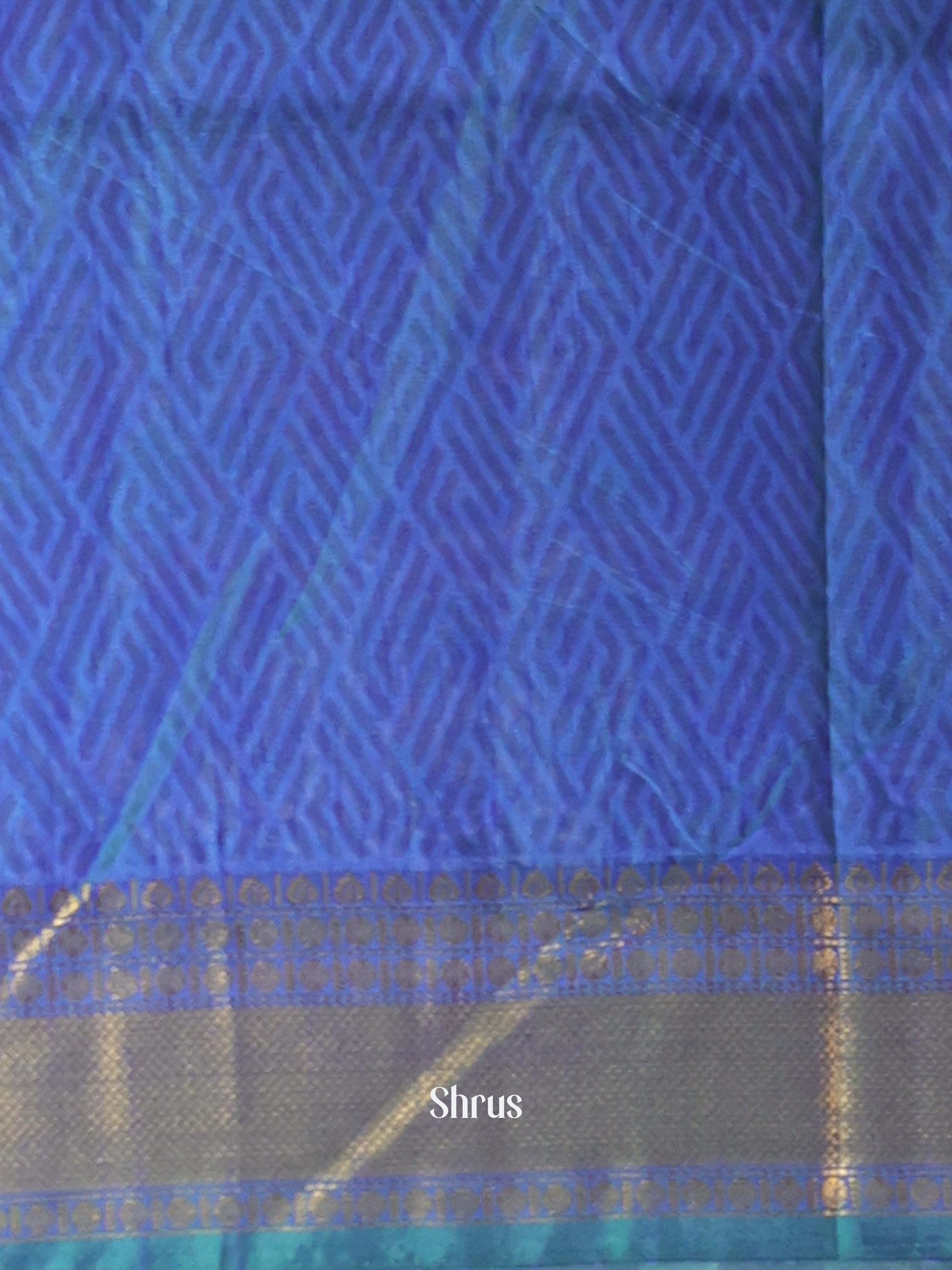 Green & Blue - Semi Patola Saree - Shop on Shrus.com
