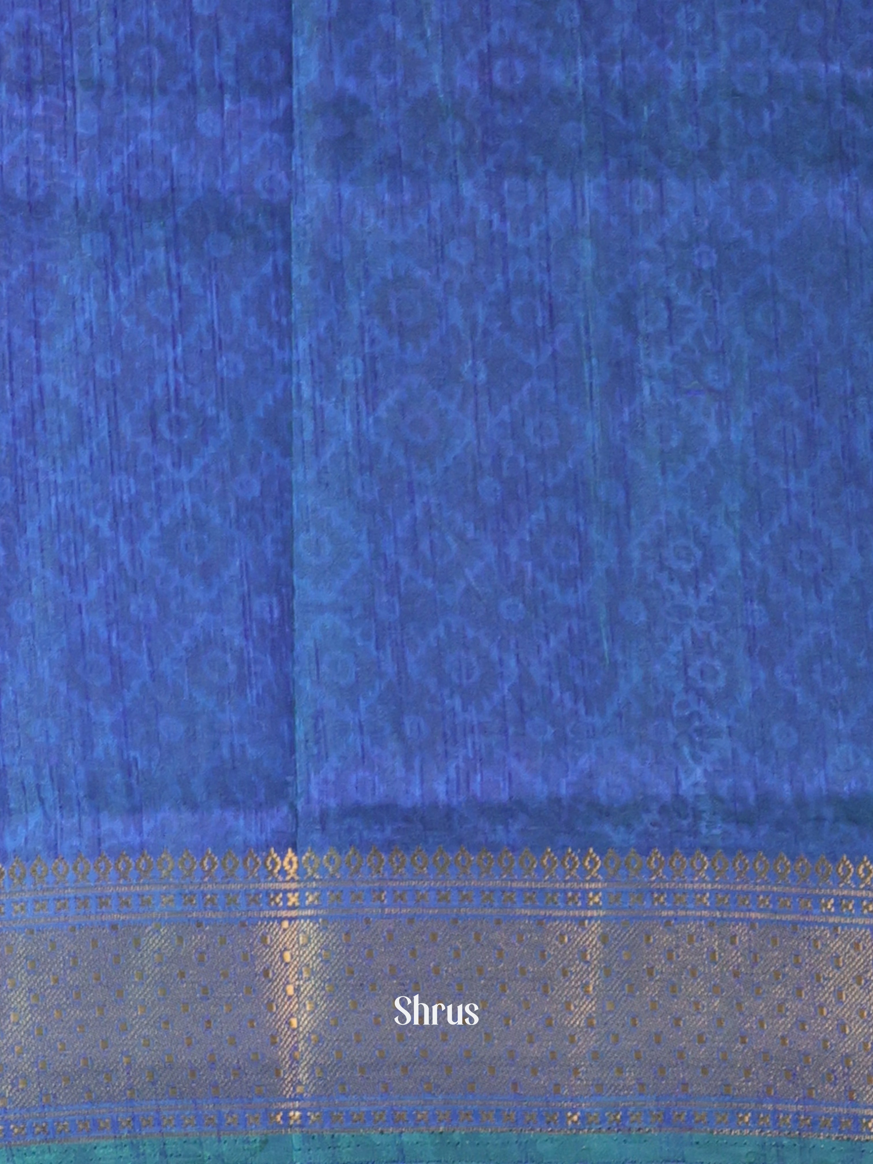 Teal & Blue - Semi Patola Saree - Shop on Shrus.com