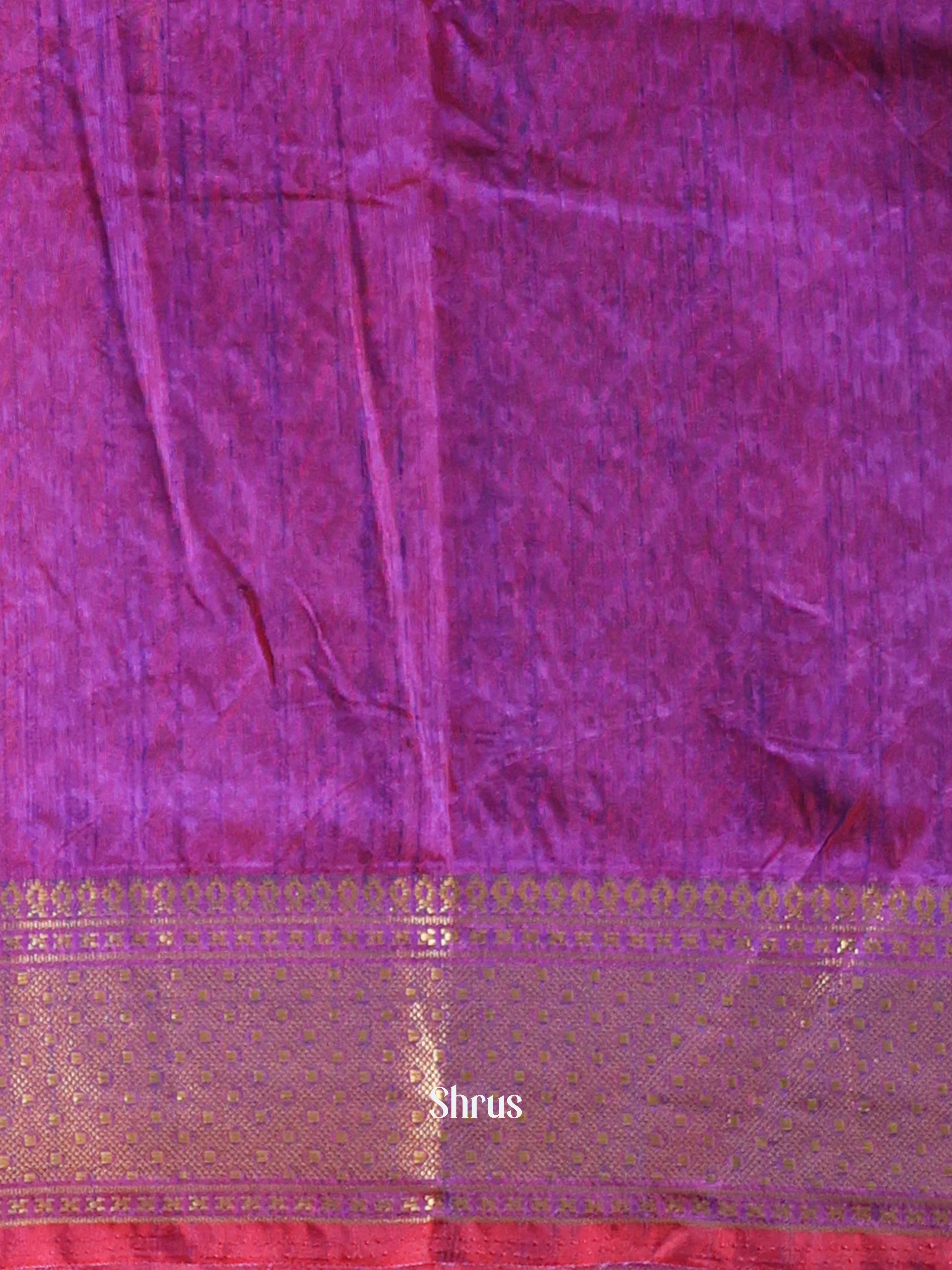 Pink & Purple - Semi Patola Saree - Shop on Shrus.com