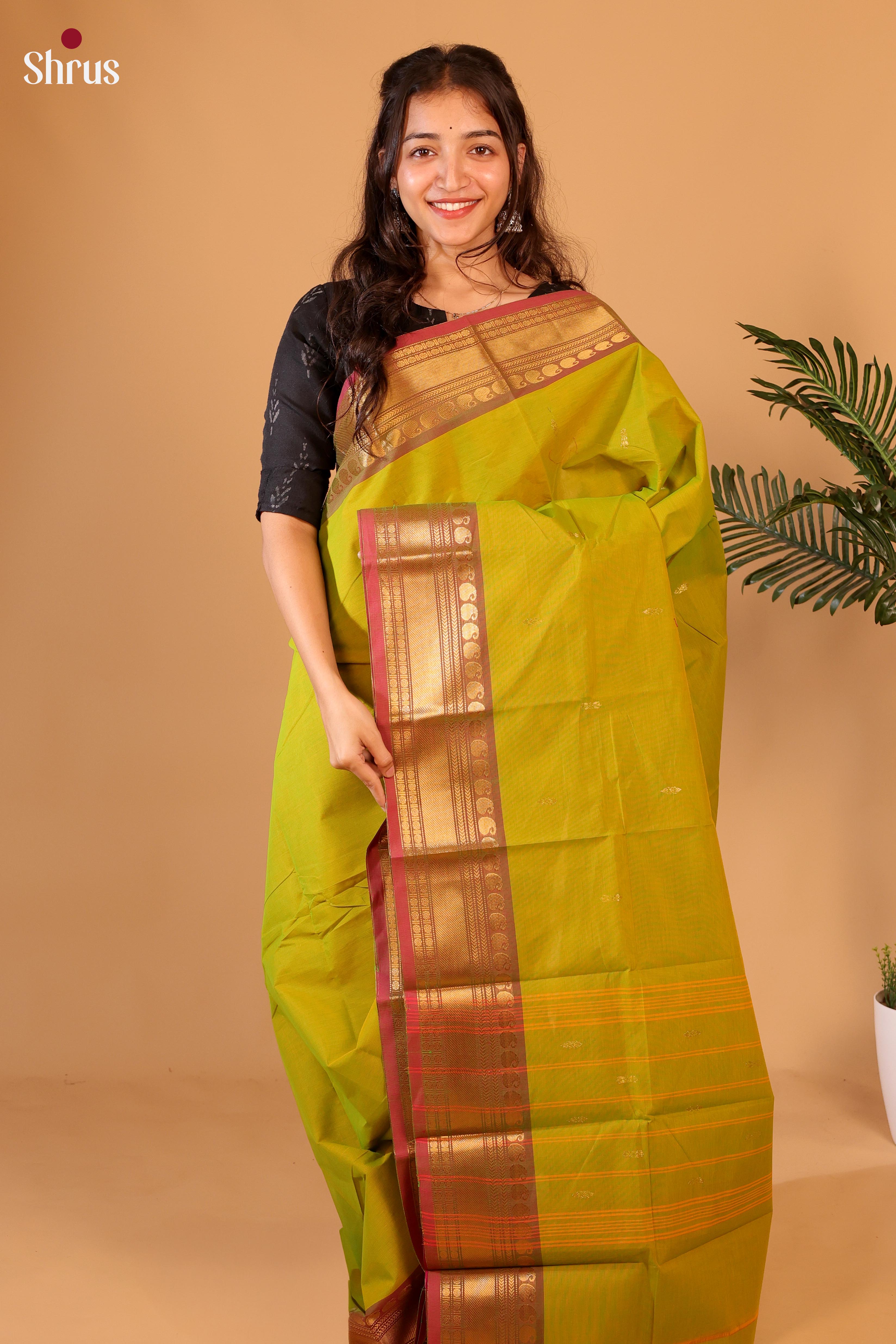 Green & Brown - Chettinad Cotton Saree - Shop on Shrus.com