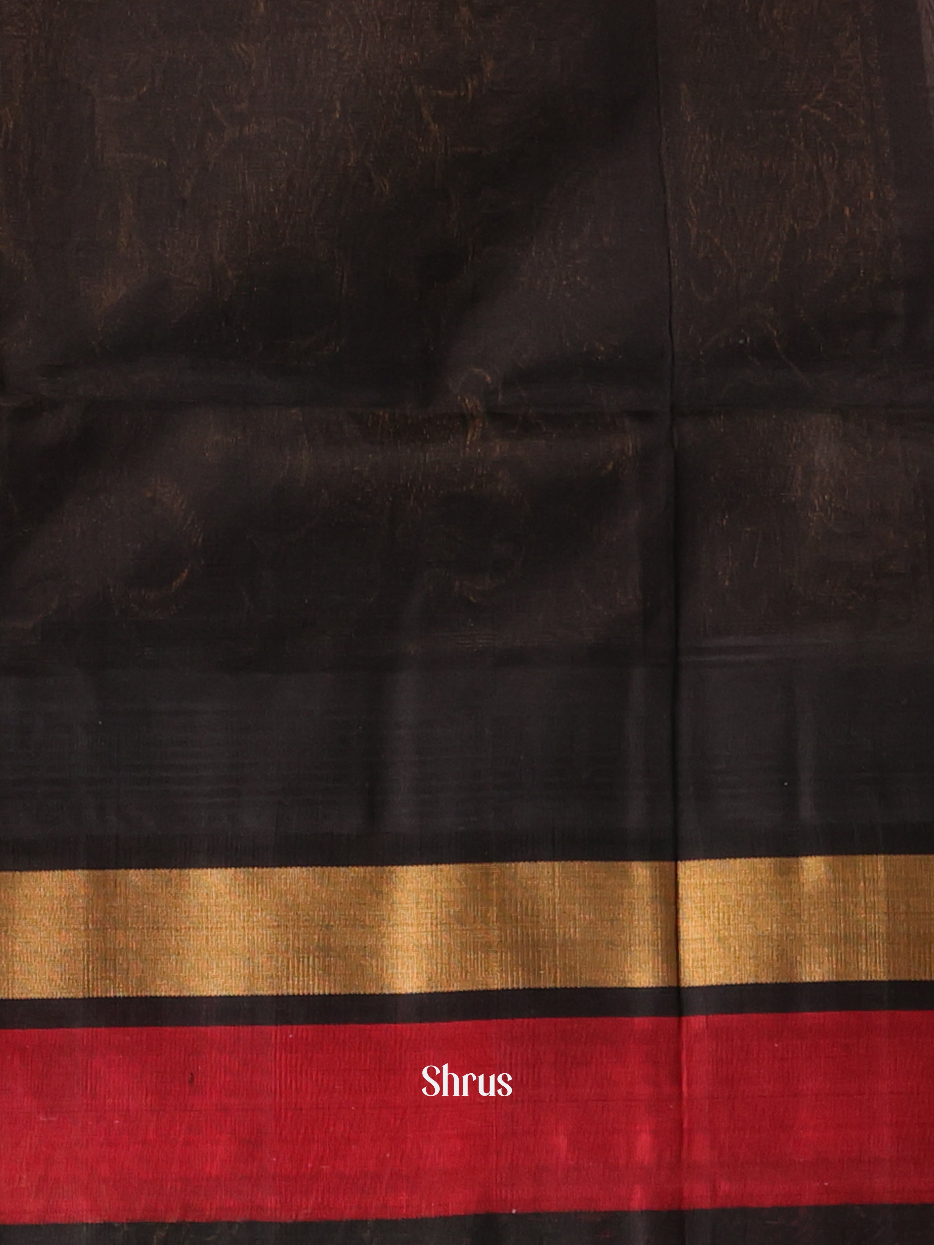 Cream & Black - Silk Cotton Saree - Shop on Shrus.com