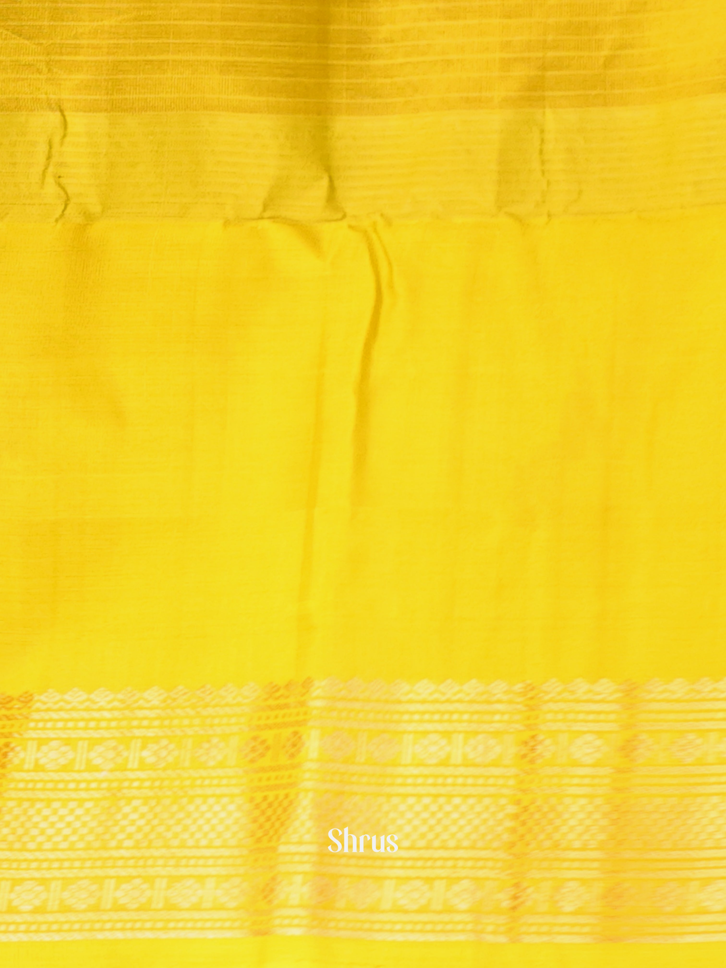 Teal & Yellow - Silk Cotton Saree - Shop on Shrus.com