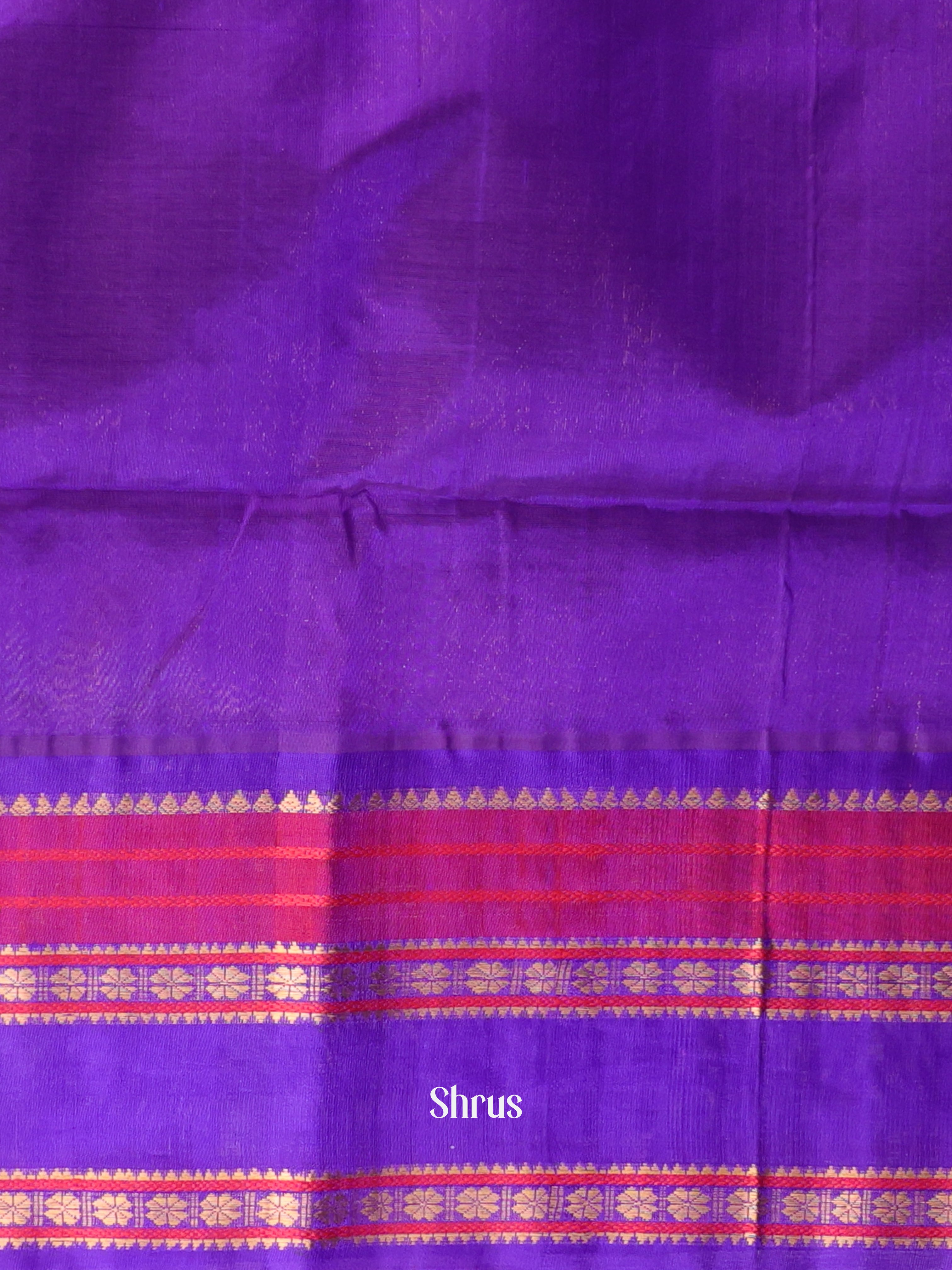 Lite Blue & Violet - Silk Cotton Saree - Shop on Shrus.com