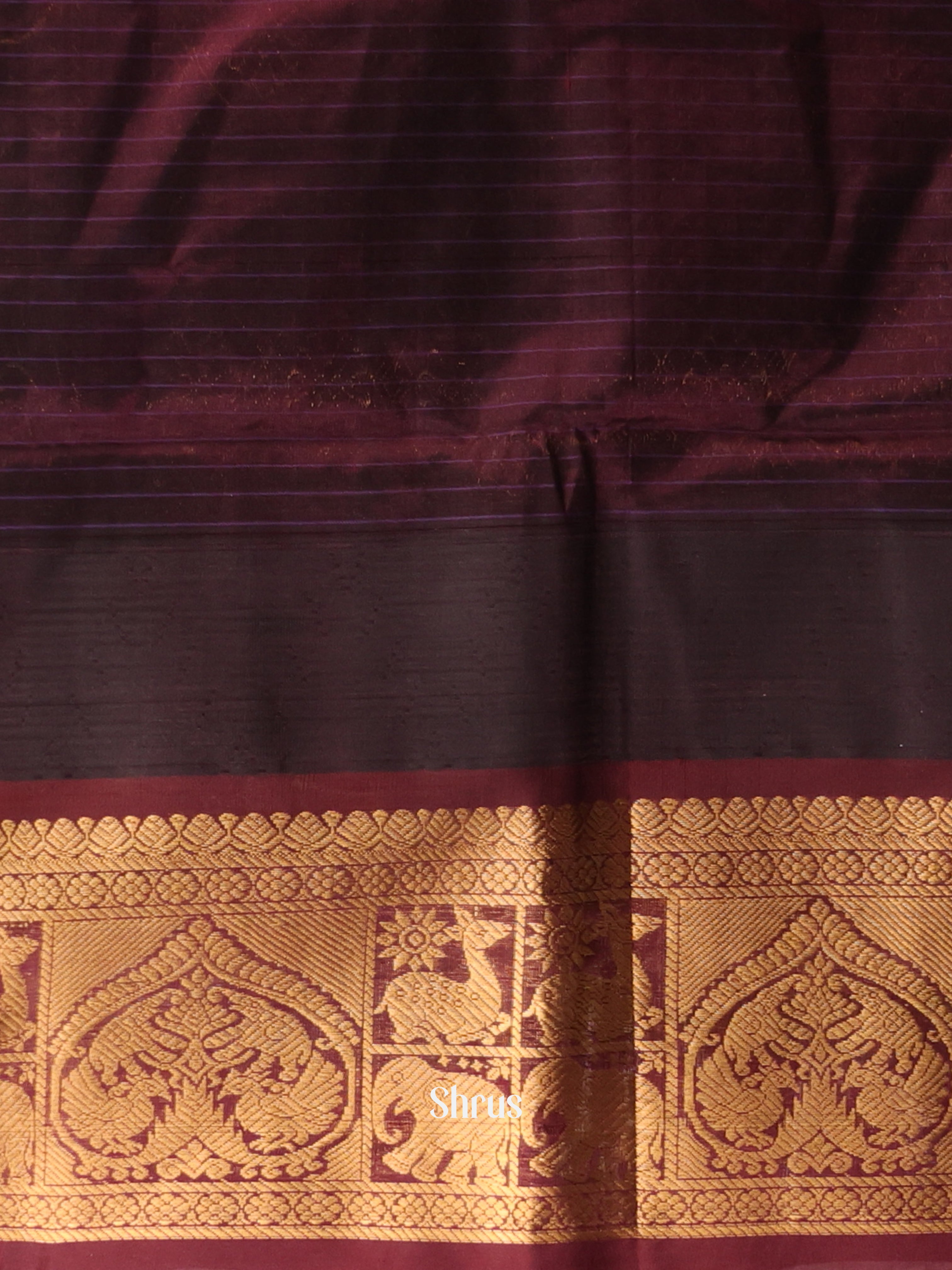 Teal & Brown - Silk Cotton Saree - Shop on Shrus.com