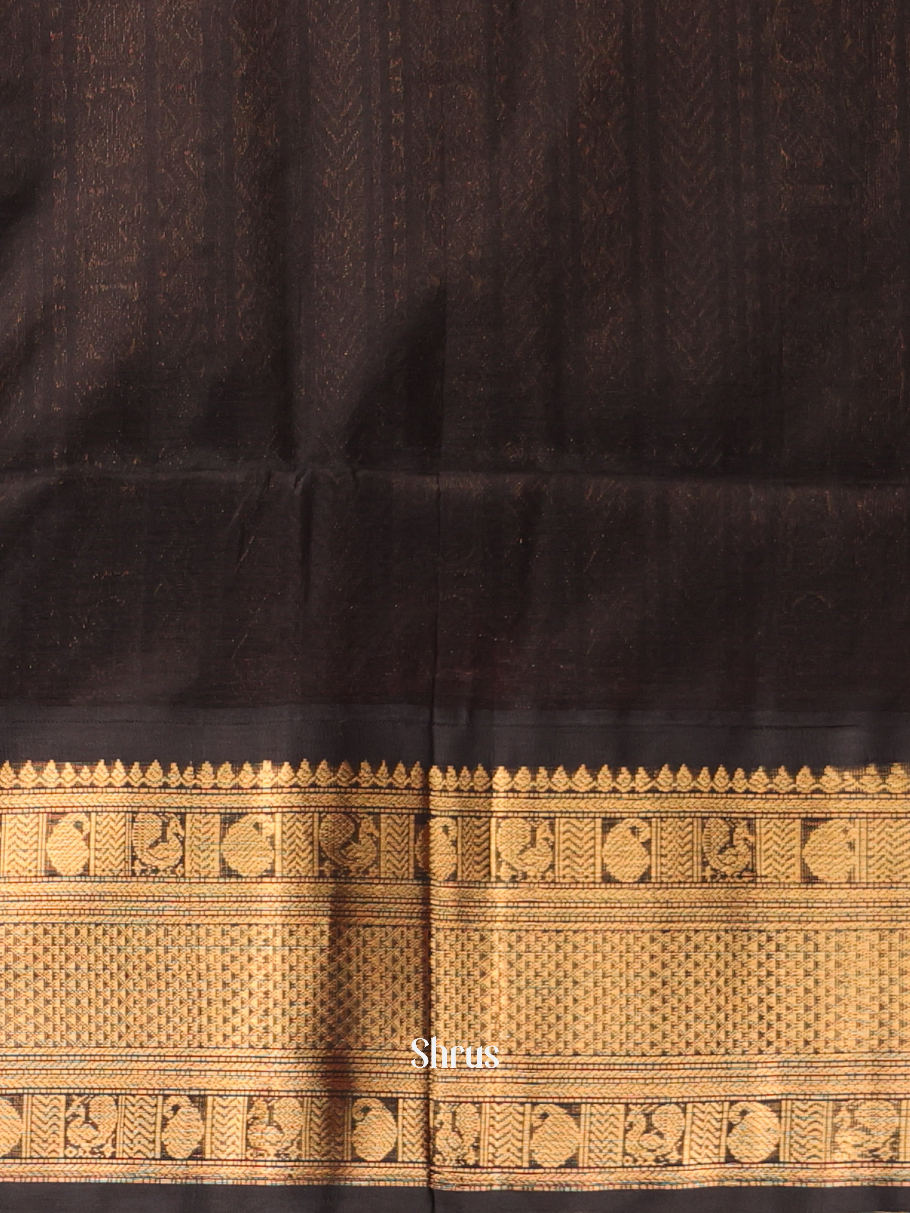 Pink & Black - Silk Cotton Saree - Shop on Shrus.com
