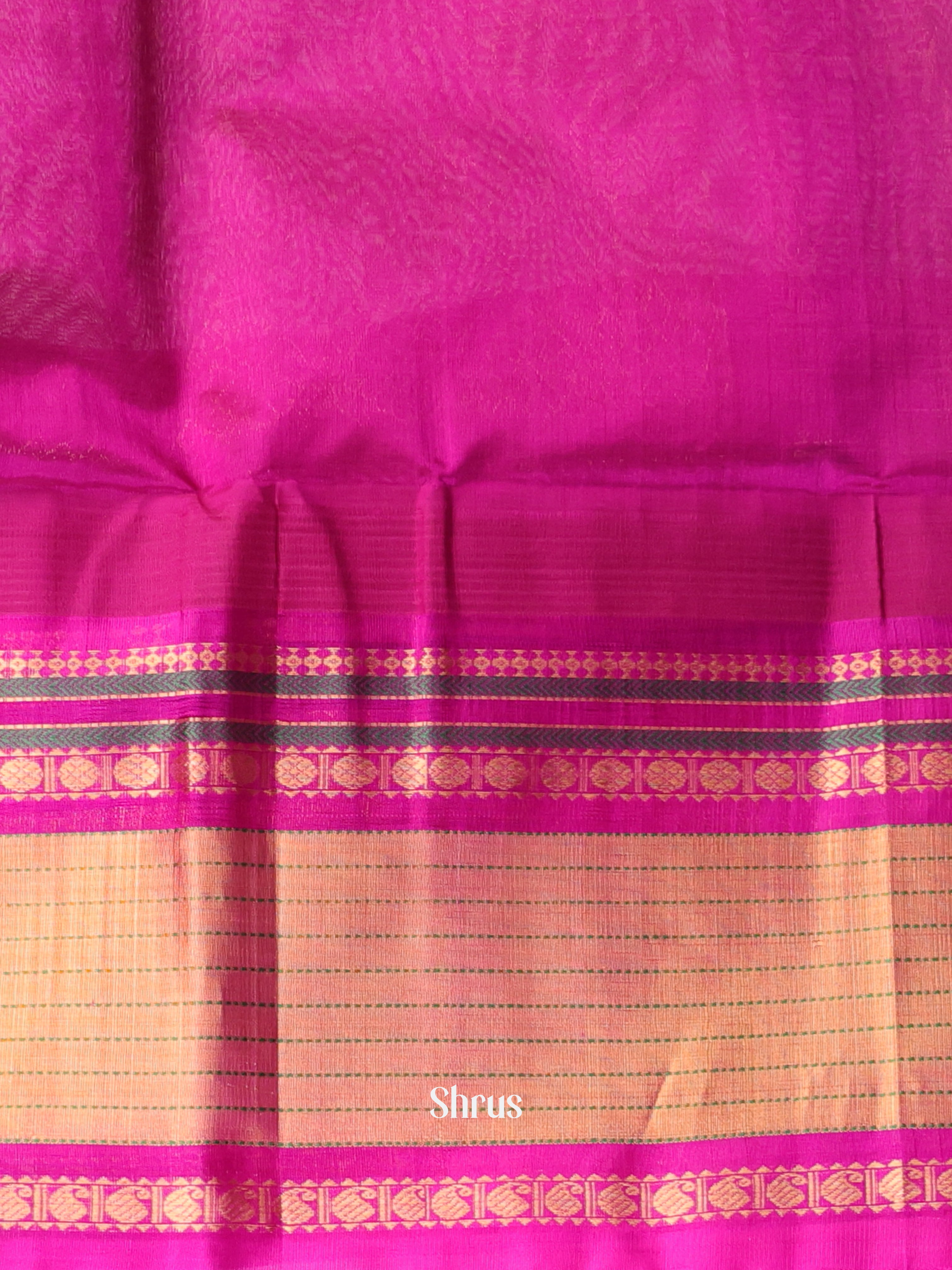 Green & Purple - Silk Cotton Saree - Shop on Shrus.com