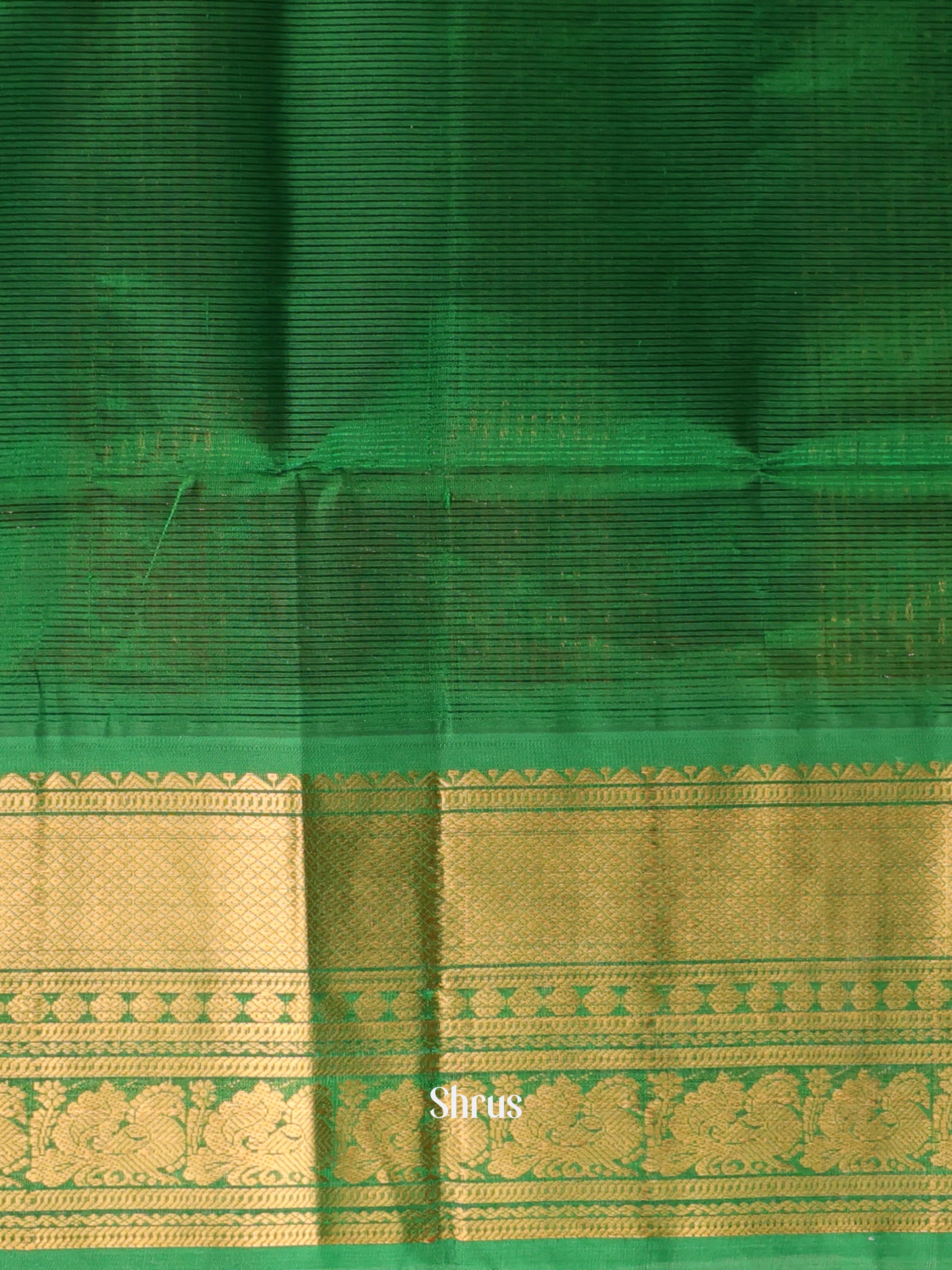 Yellow & Green - Silk Cotton Saree - Shop on Shrus.com