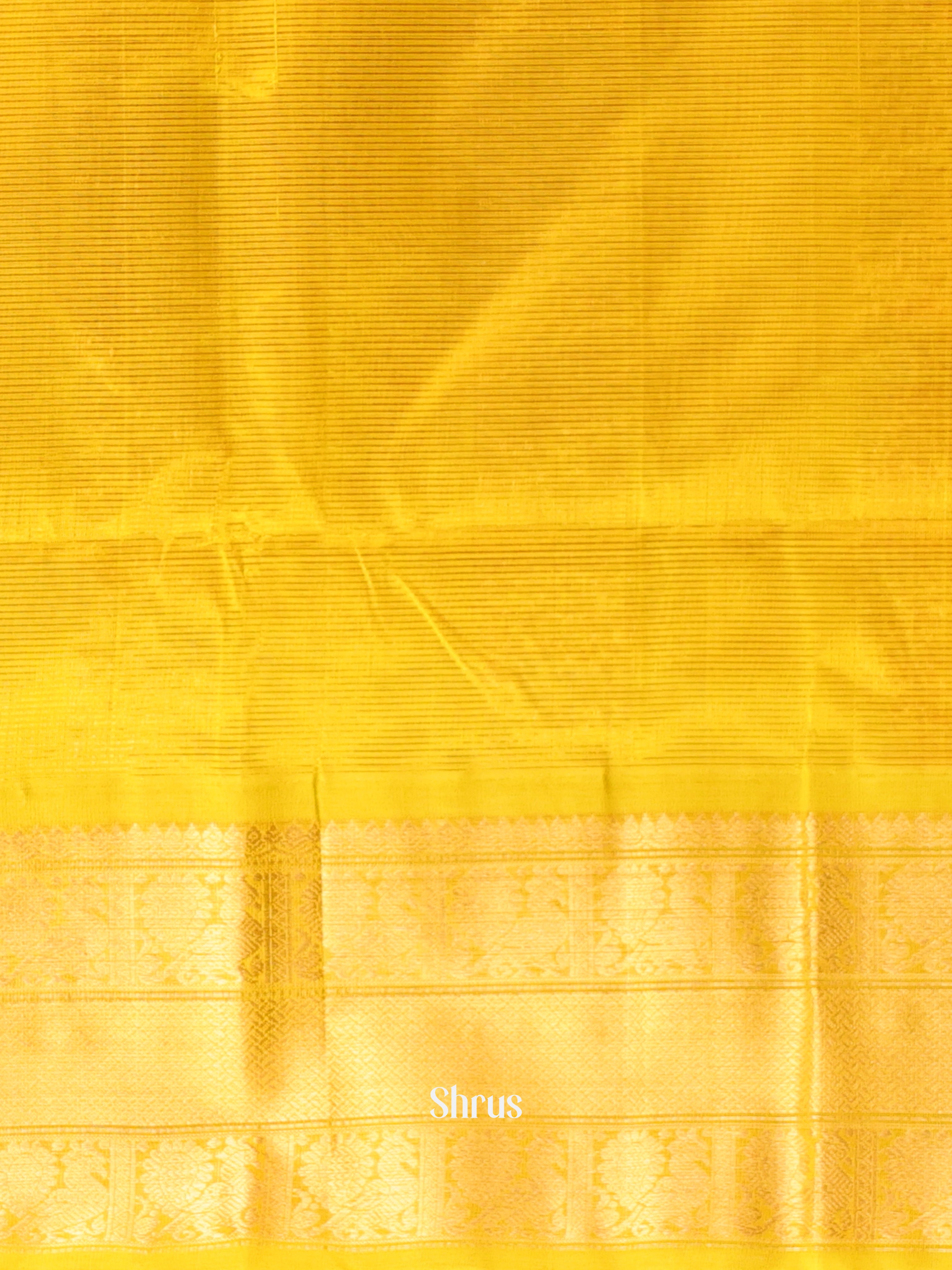 Peach & Yellow - Silk Cotton Saree - Shop on Shrus.com