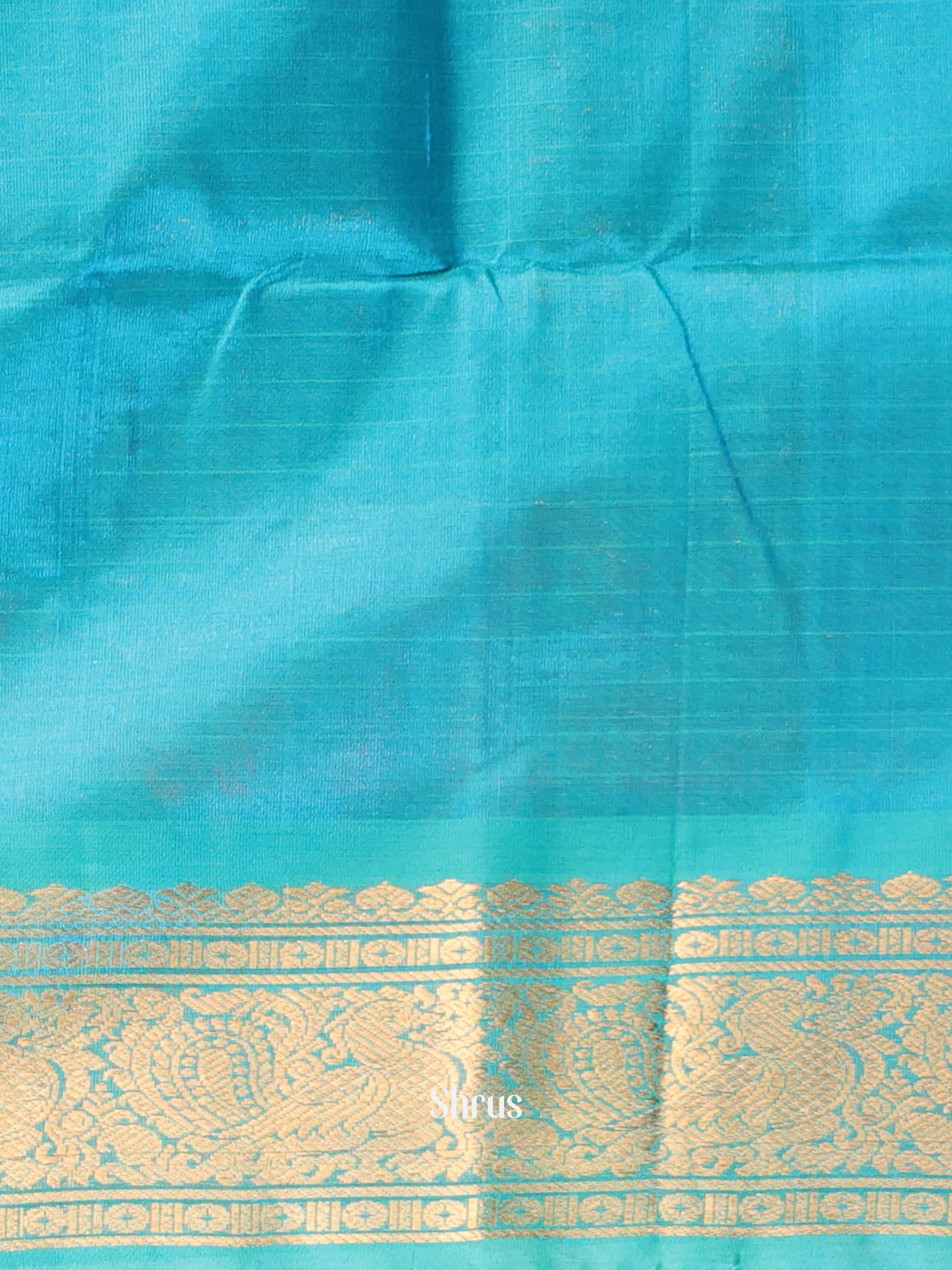 Violet & Sky Blue - Silk Cotton Saree - Shop on Shrus.com