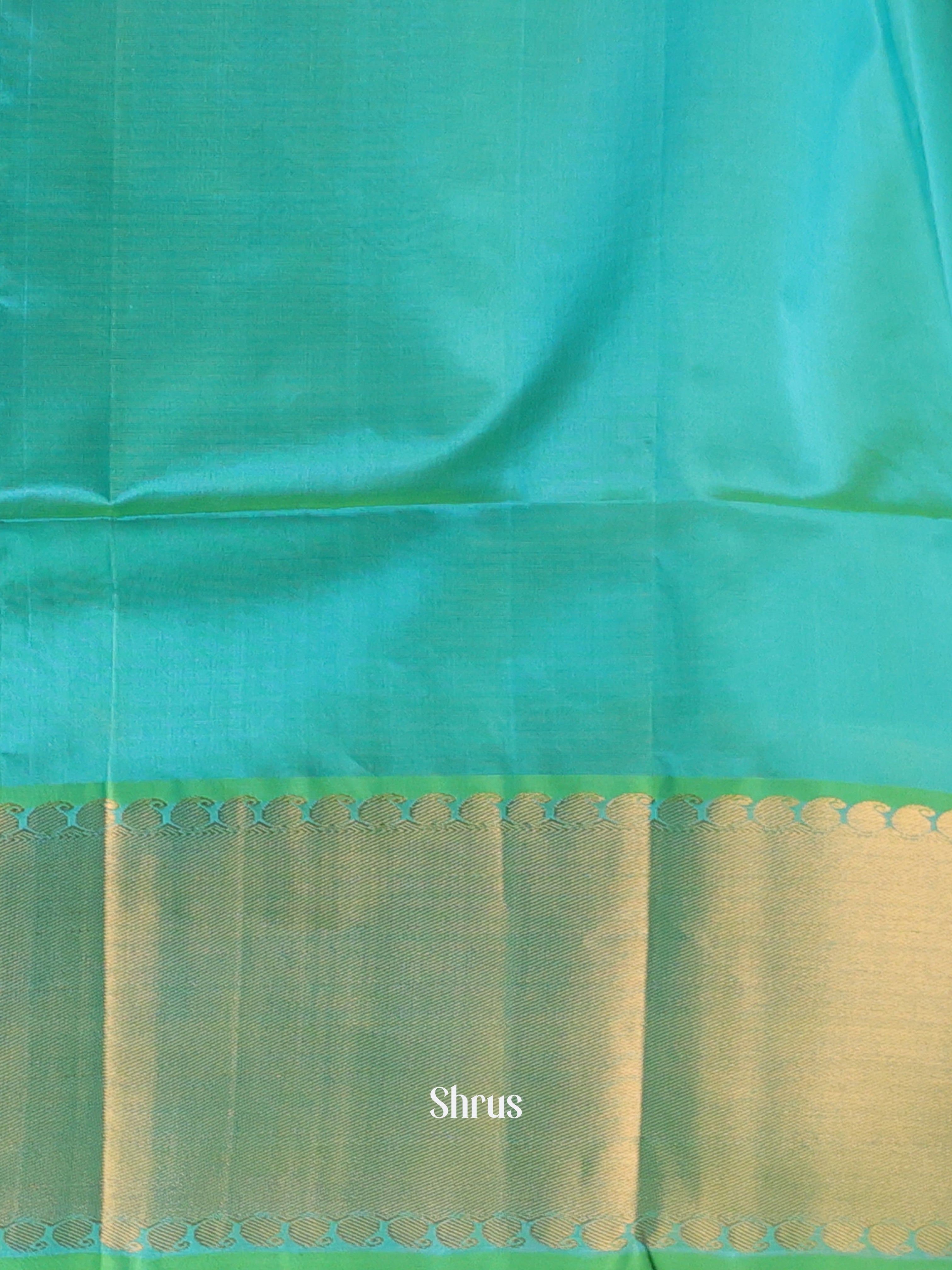 Teal(Single Tone)- Silk Cotton Saree - Shop on Shrus.com