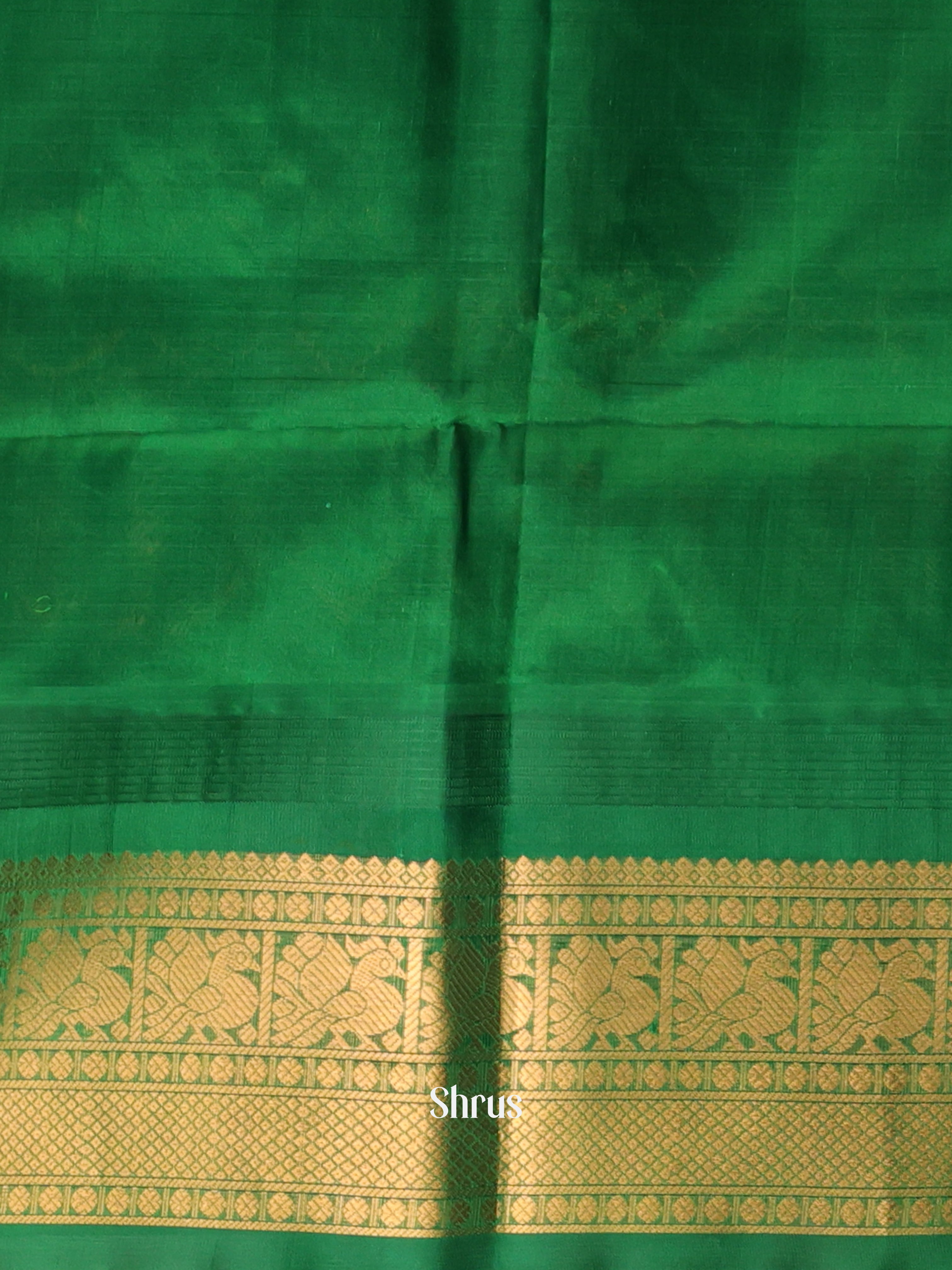 Blue & Green- Soft Silk Saree - Shop on Shrus.com