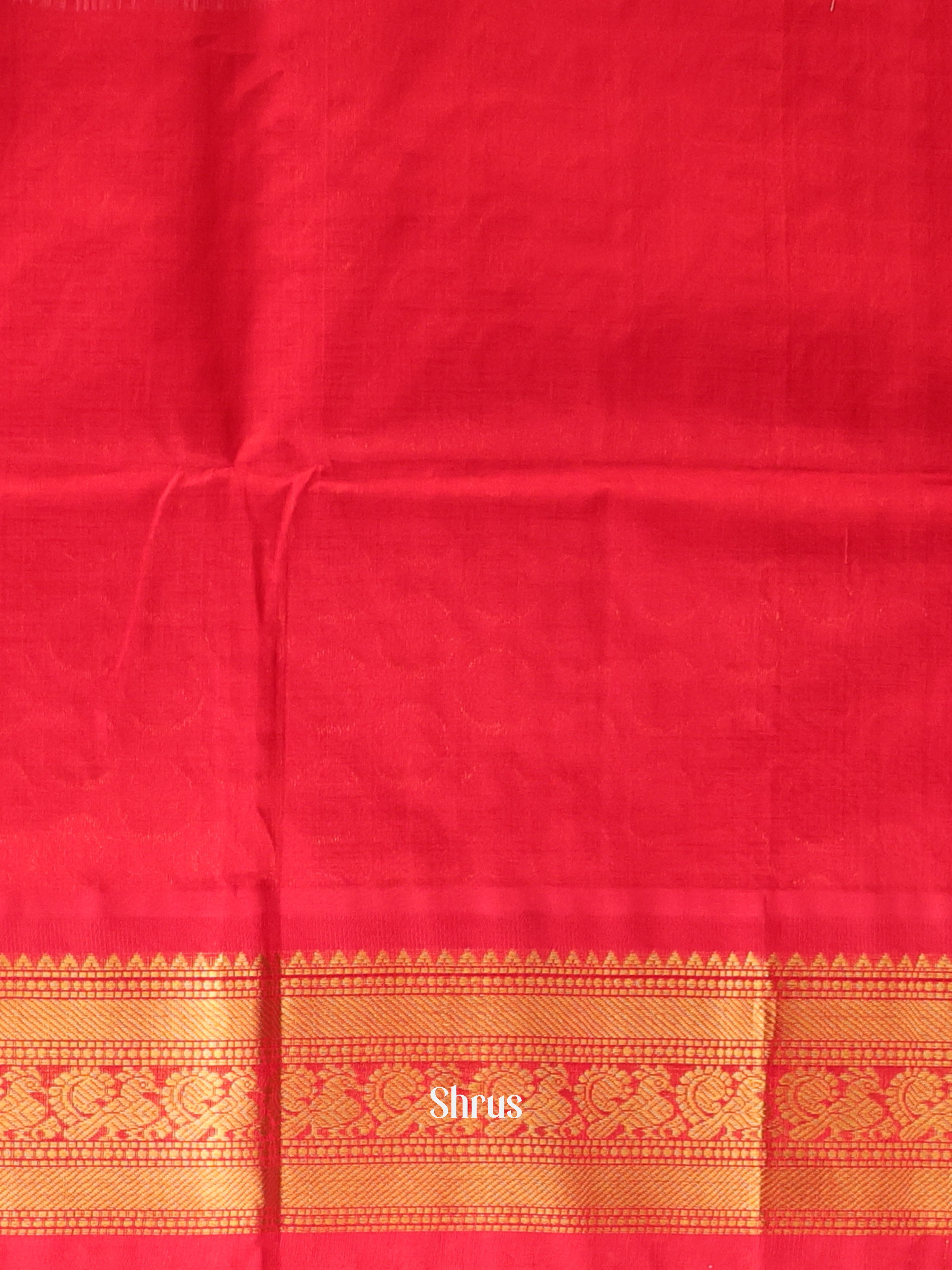 Violet & Red - Silk Cotton Saree - Shop on Shrus.com