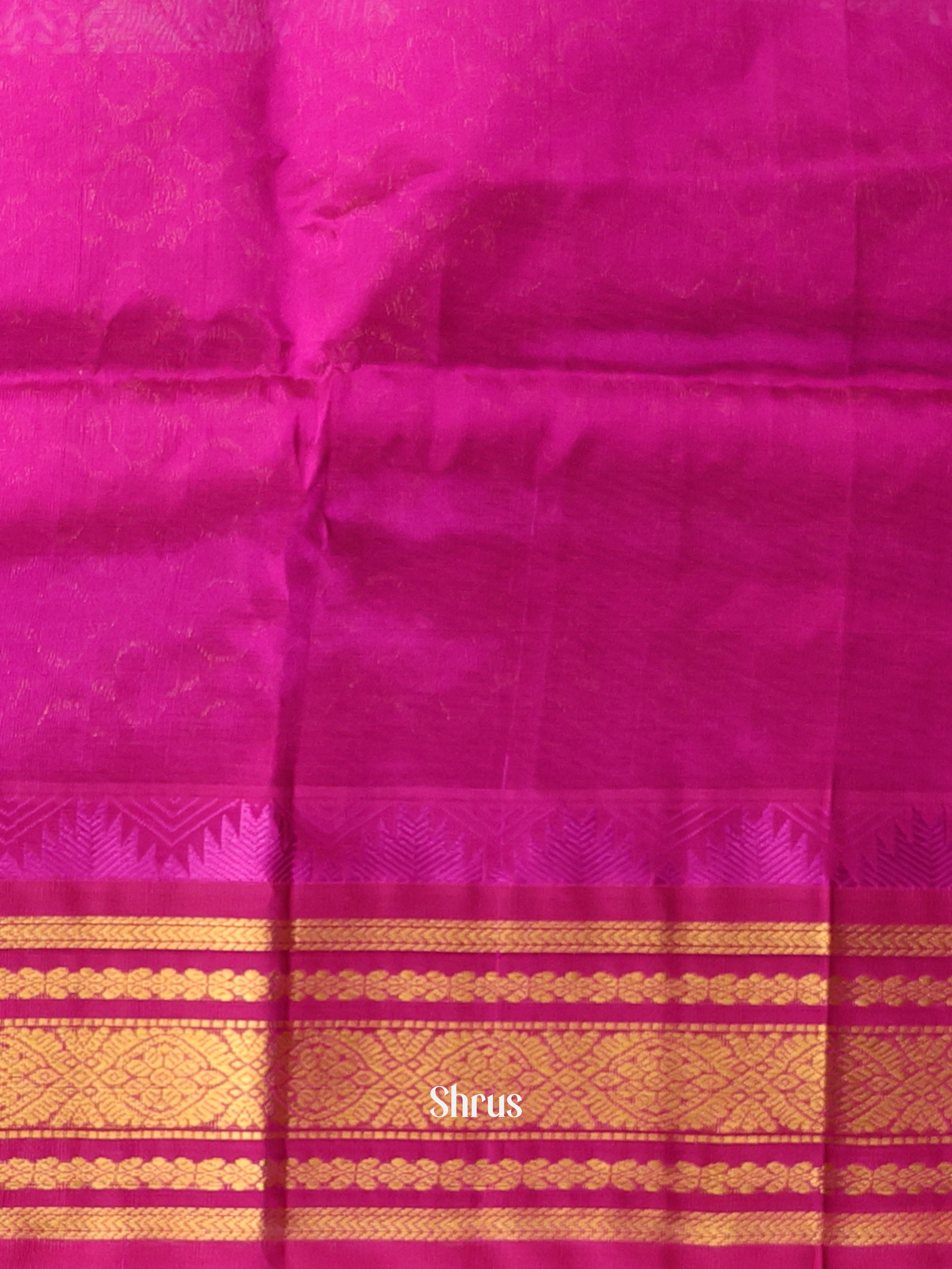 Green & Majenta - Silk Cotton Saree - Shop on Shrus.com