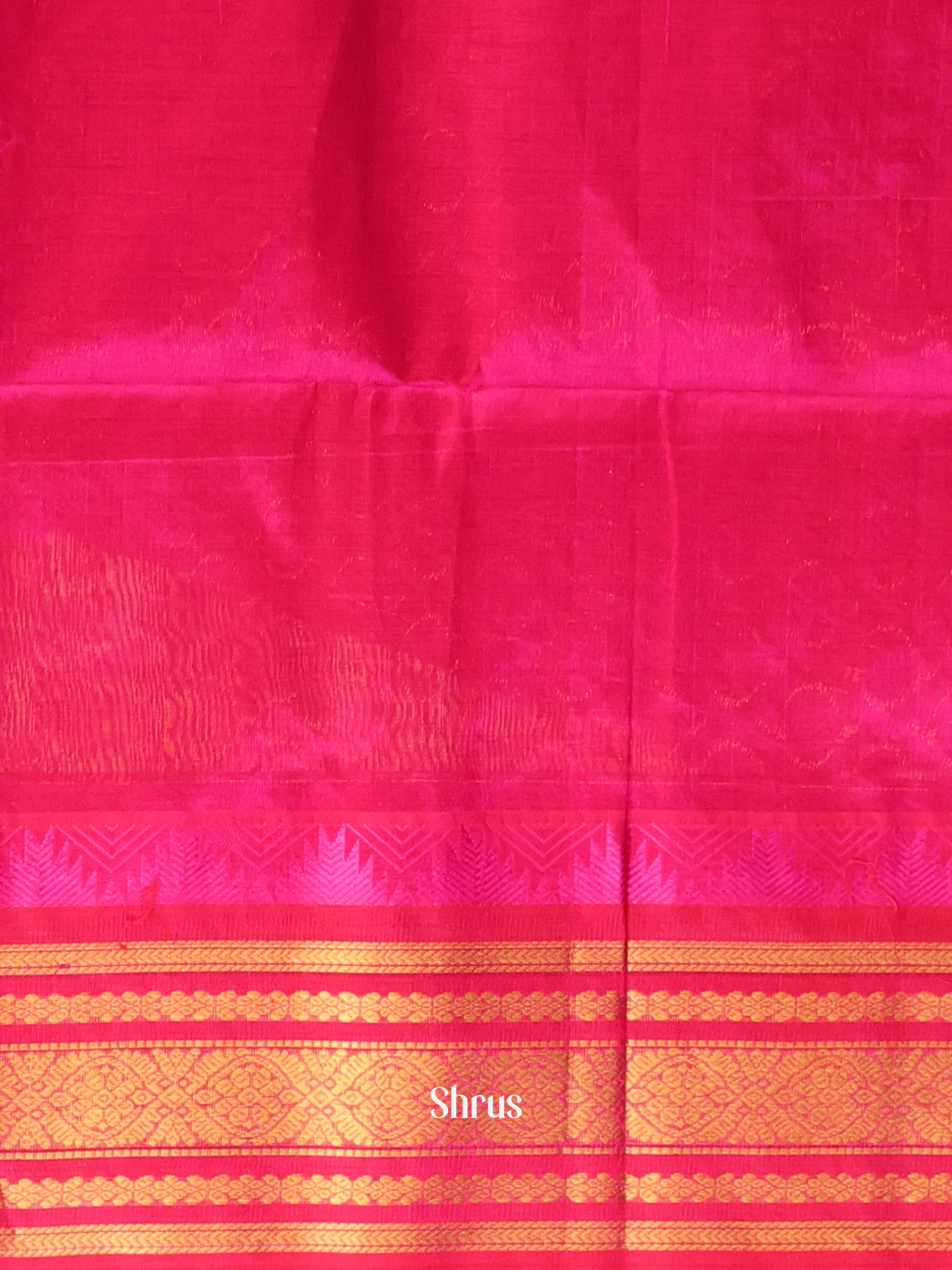 Green & Pink - Silk Cotton Saree - Shop on Shrus.com