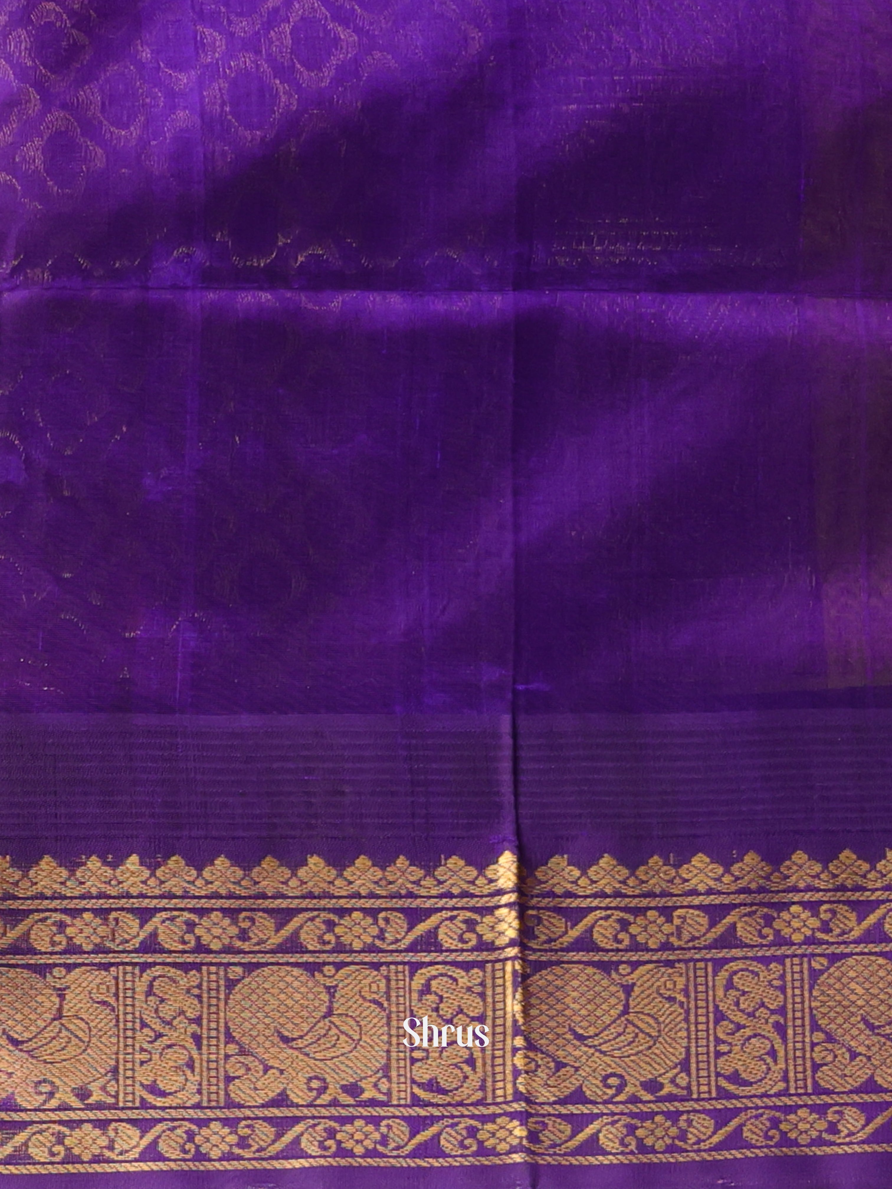 Green & Violet - Silk Cotton Saree - Shop on Shrus.com