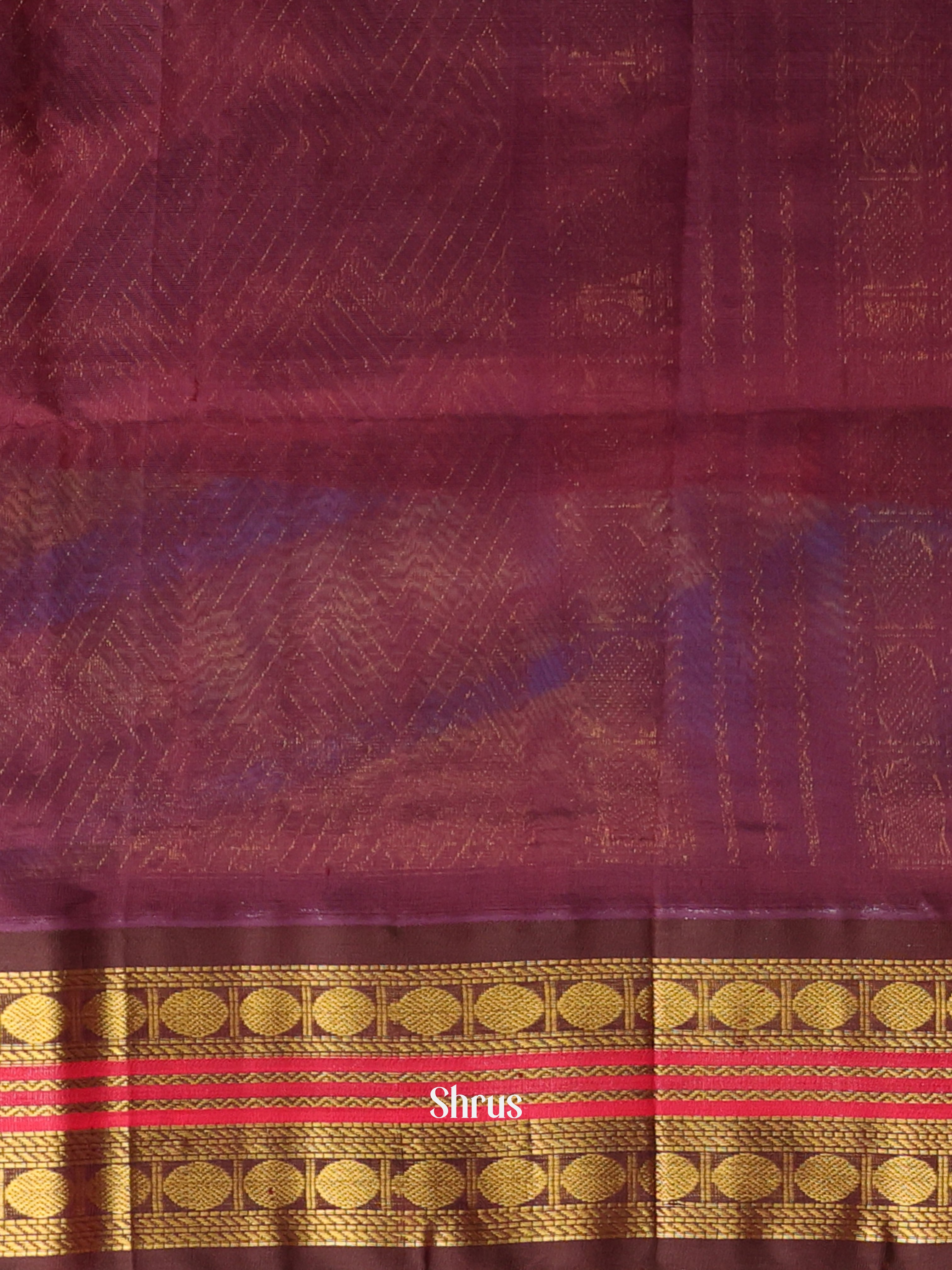 Red & Brown - Silk Cotton Saree - Shop on Shrus.com