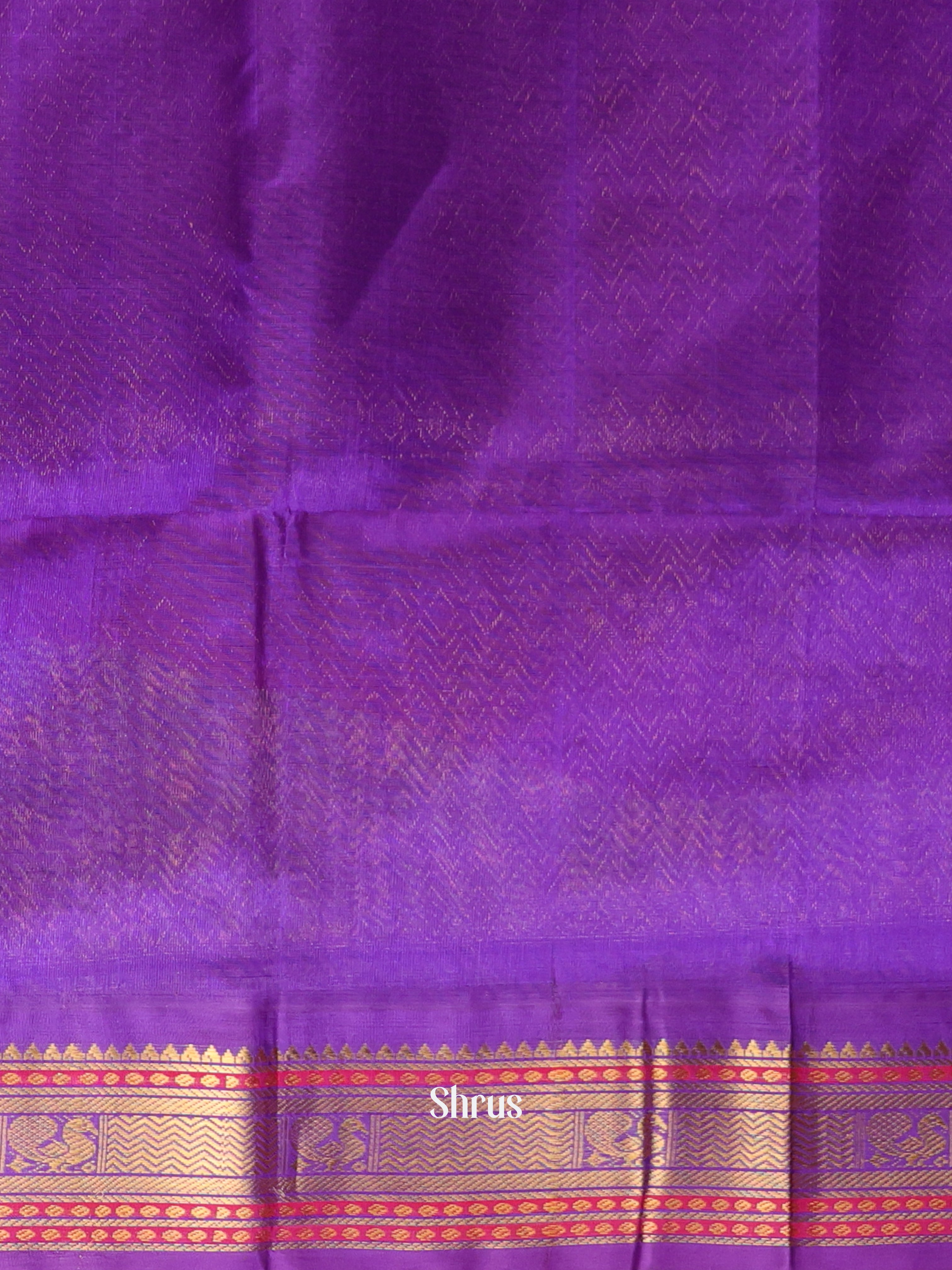 Red & Violet - Silk Cotton Saree - Shop on Shrus.com