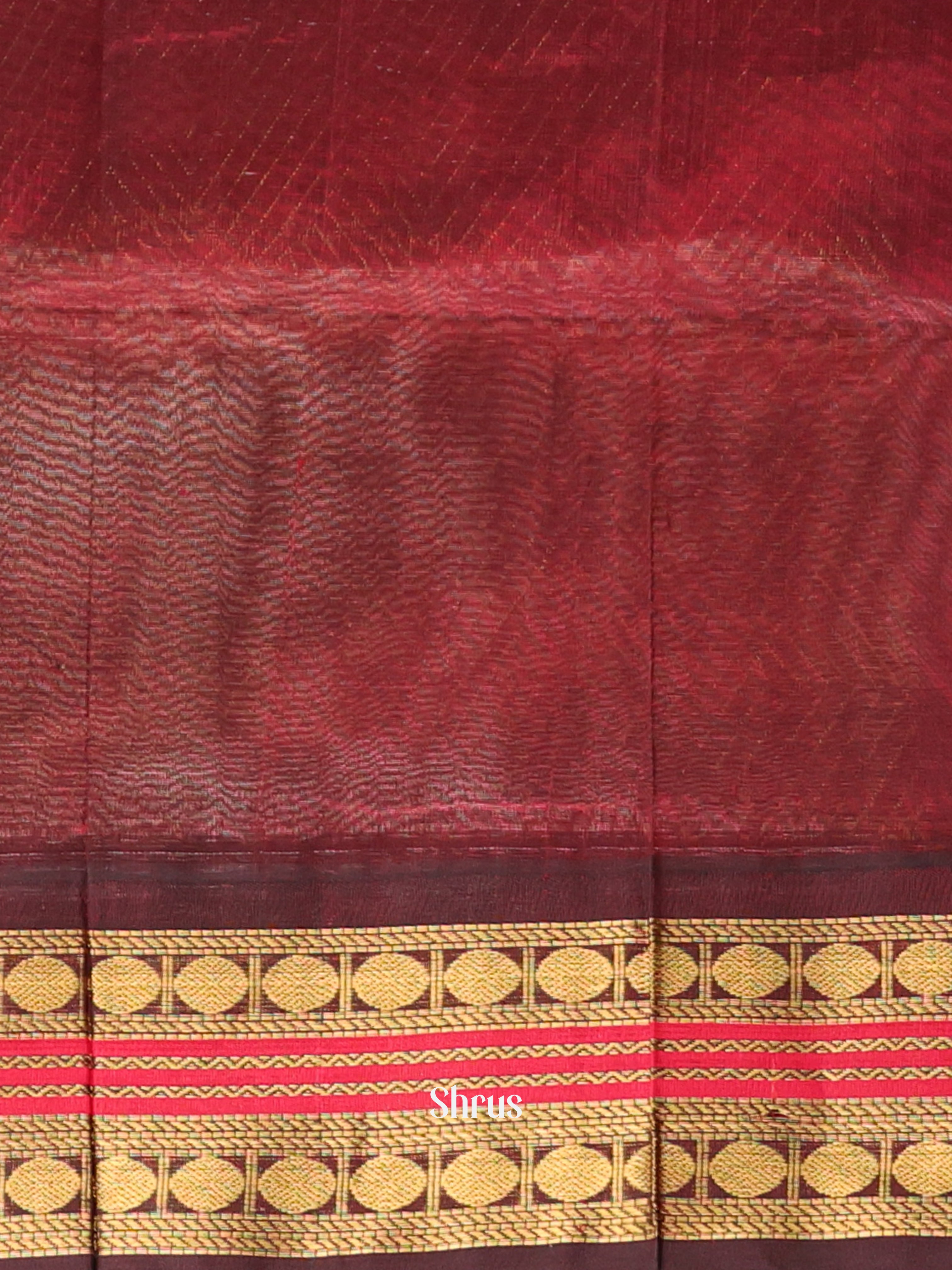 Lite Brown & brown - Silk Cotton Saree - Shop on Shrus.com