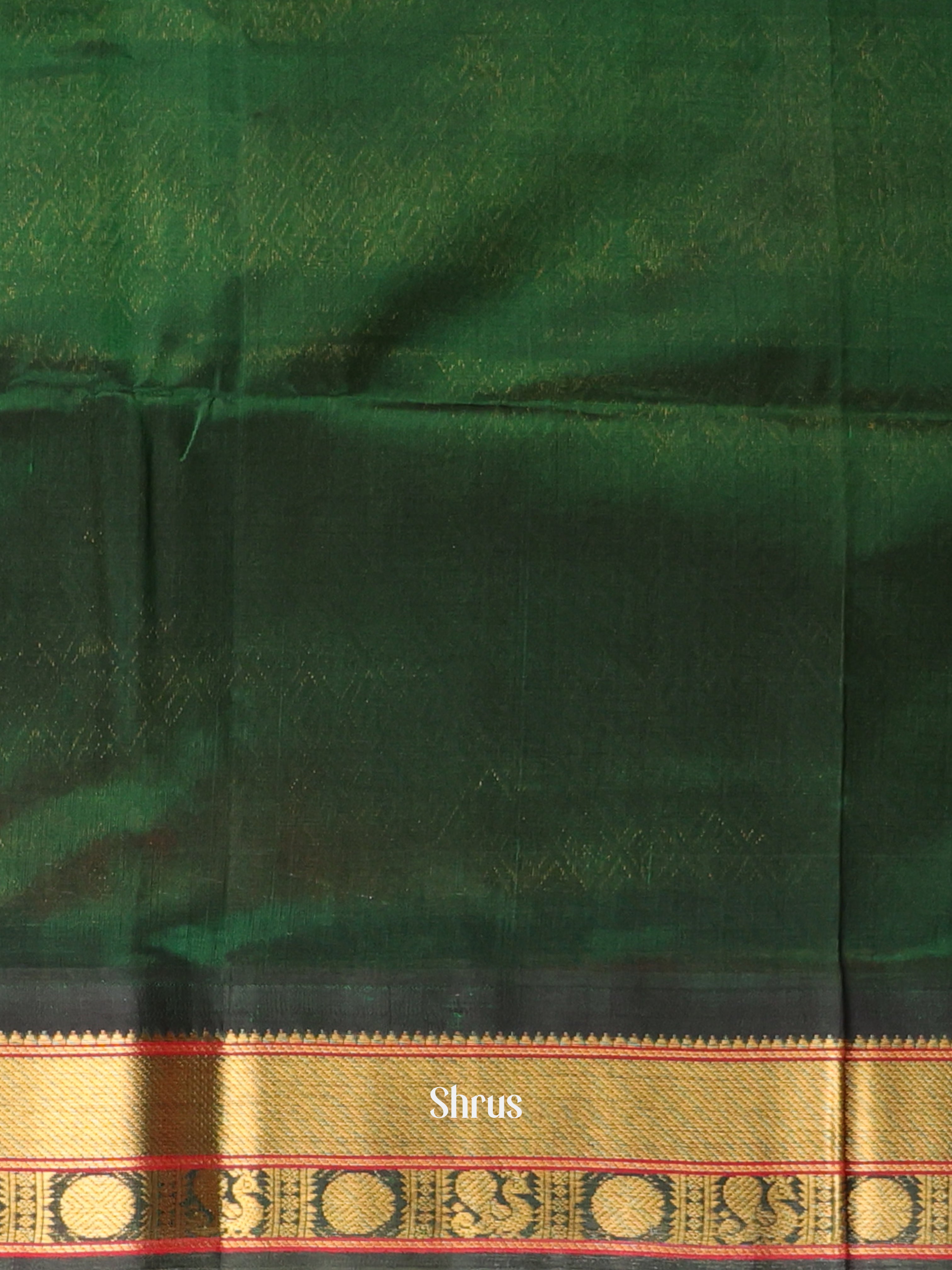 Orange & Green - Silk Cotton Saree - Shop on Shrus.com