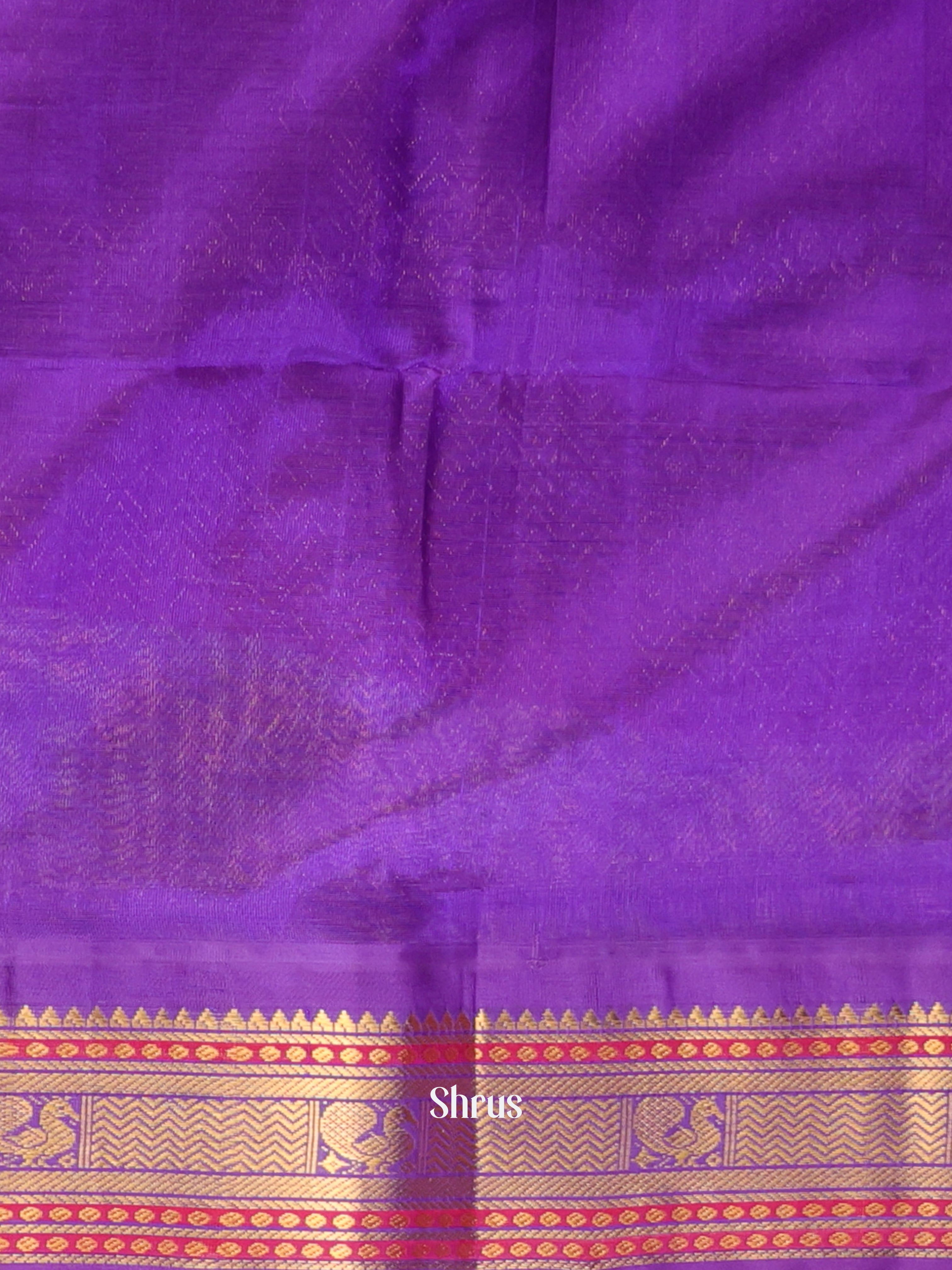 Pink & Purple - Silk Cotton Saree - Shop on Shrus.com