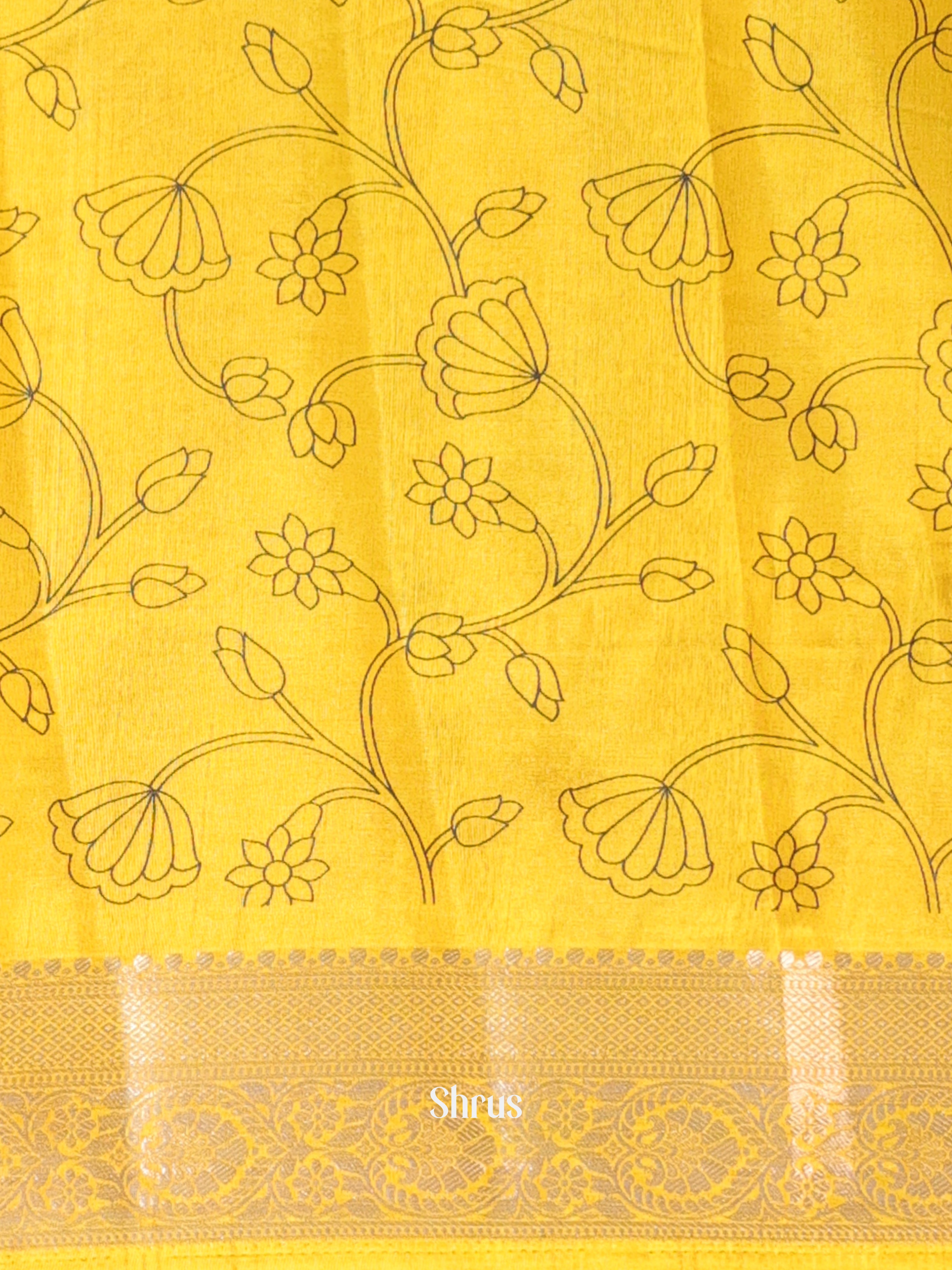 Violet & Mustard- Semi Tussar Saree - Shop on Shrus.com