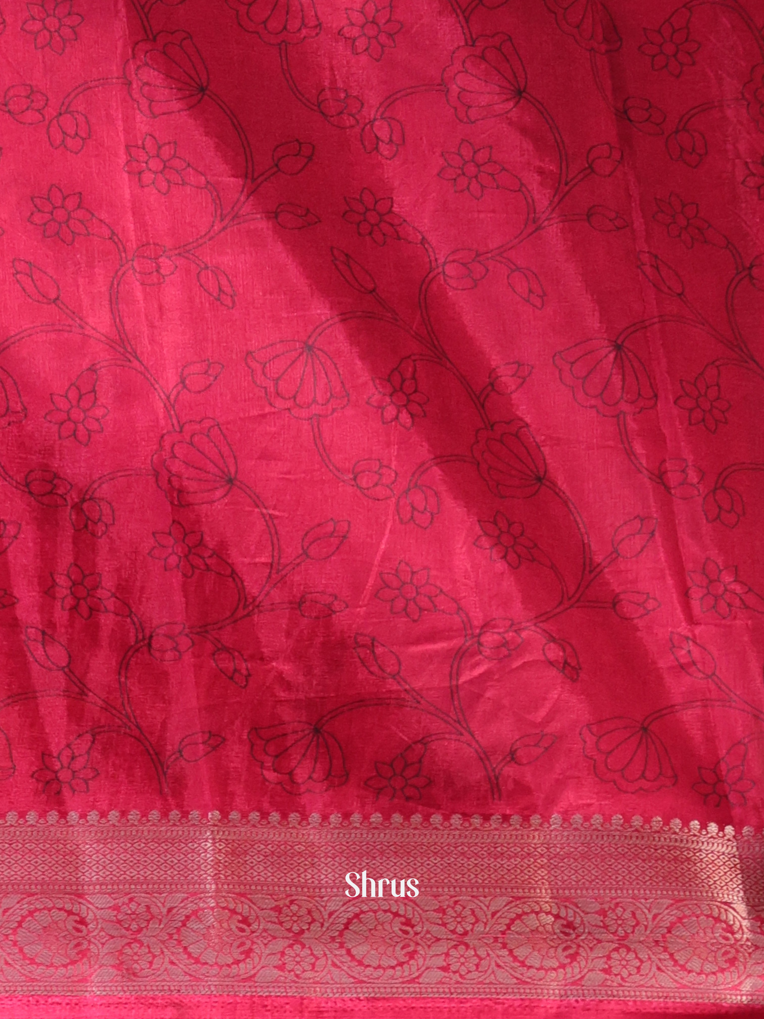 Blue & Dark Purple - Semi Tussar Saree - Shop on Shrus.com