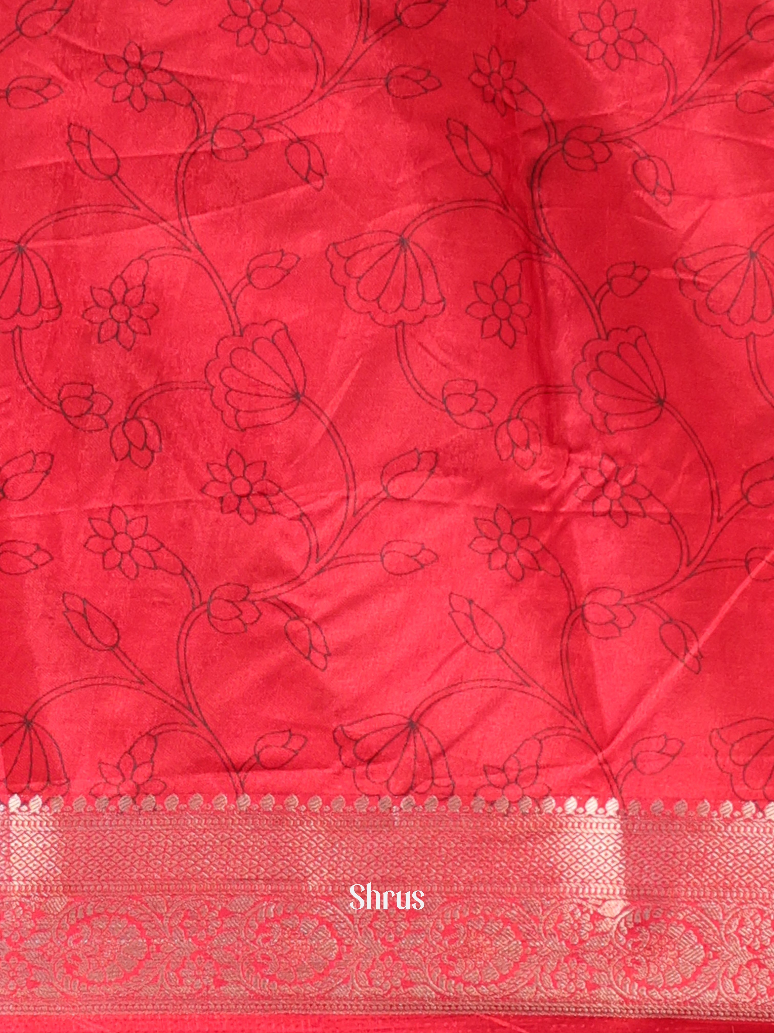 Black & Maroon- Semi Tussar Saree - Shop on Shrus.com