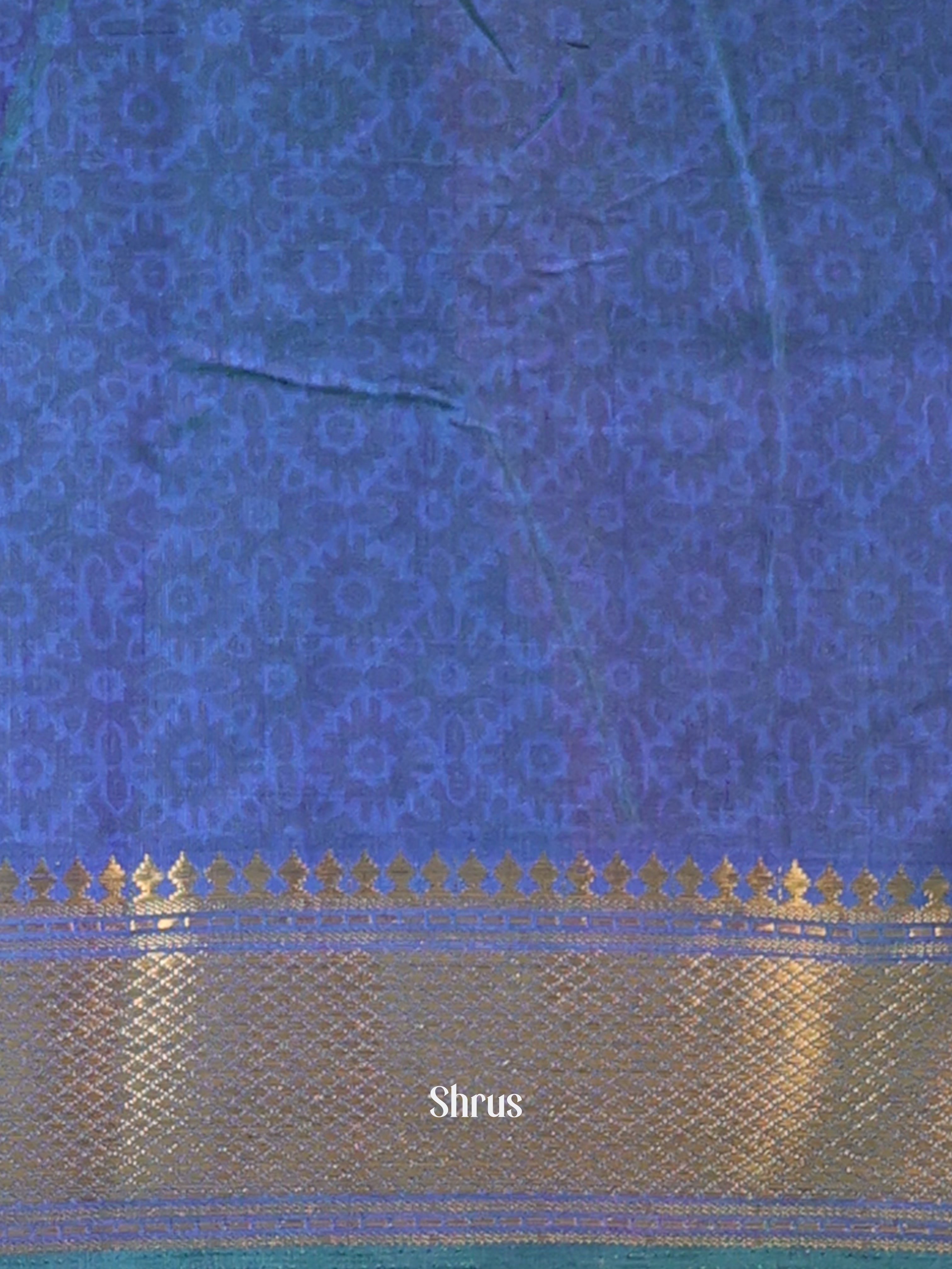 Green & Blue - Semi Patola Saree - Shop on Shrus.com