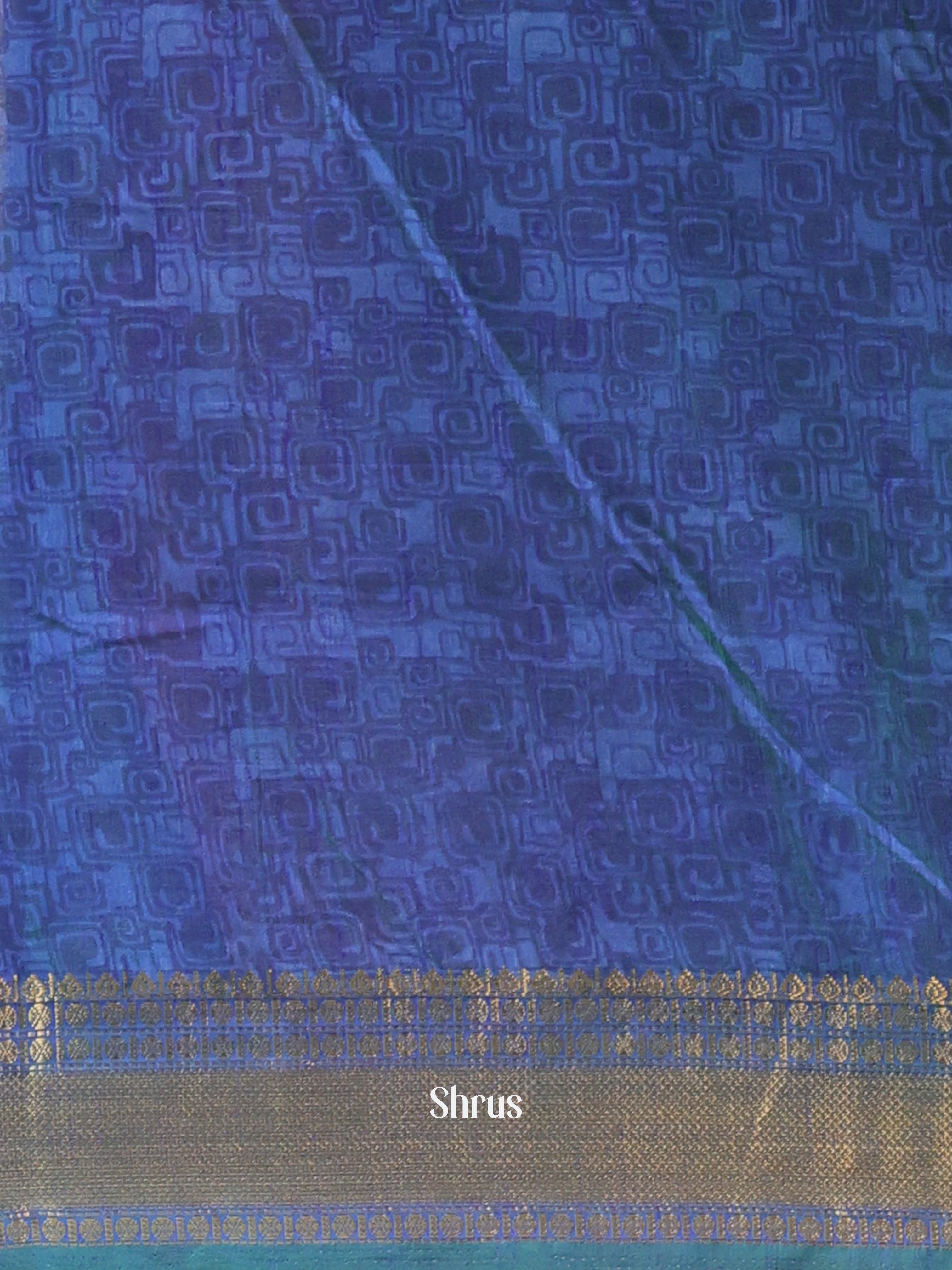 Teal & Blue - Semi Patola Saree - Shop on Shrus.com