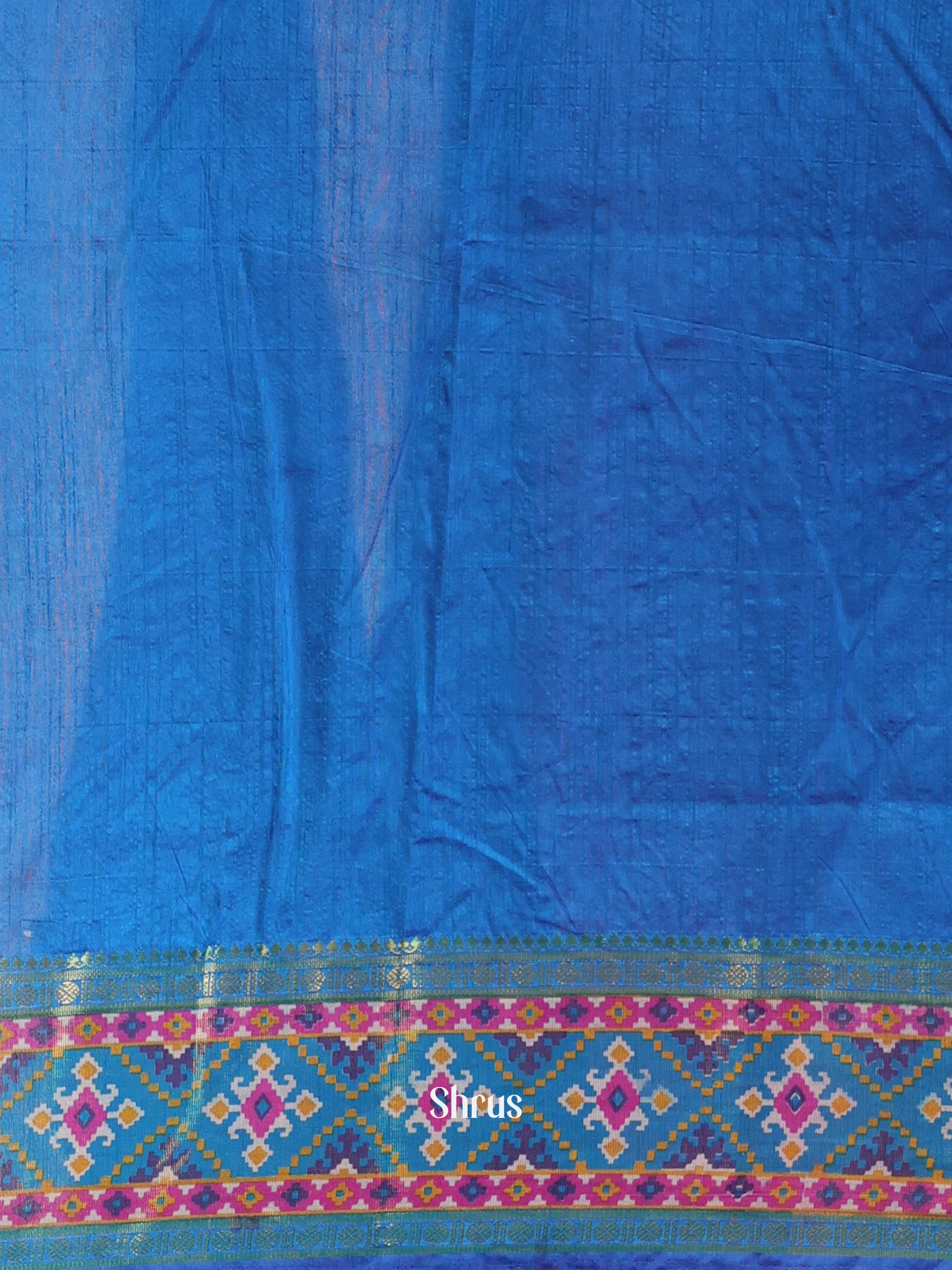 Purple & Blue - Semi Patola Saree - Shop on Shrus.com
