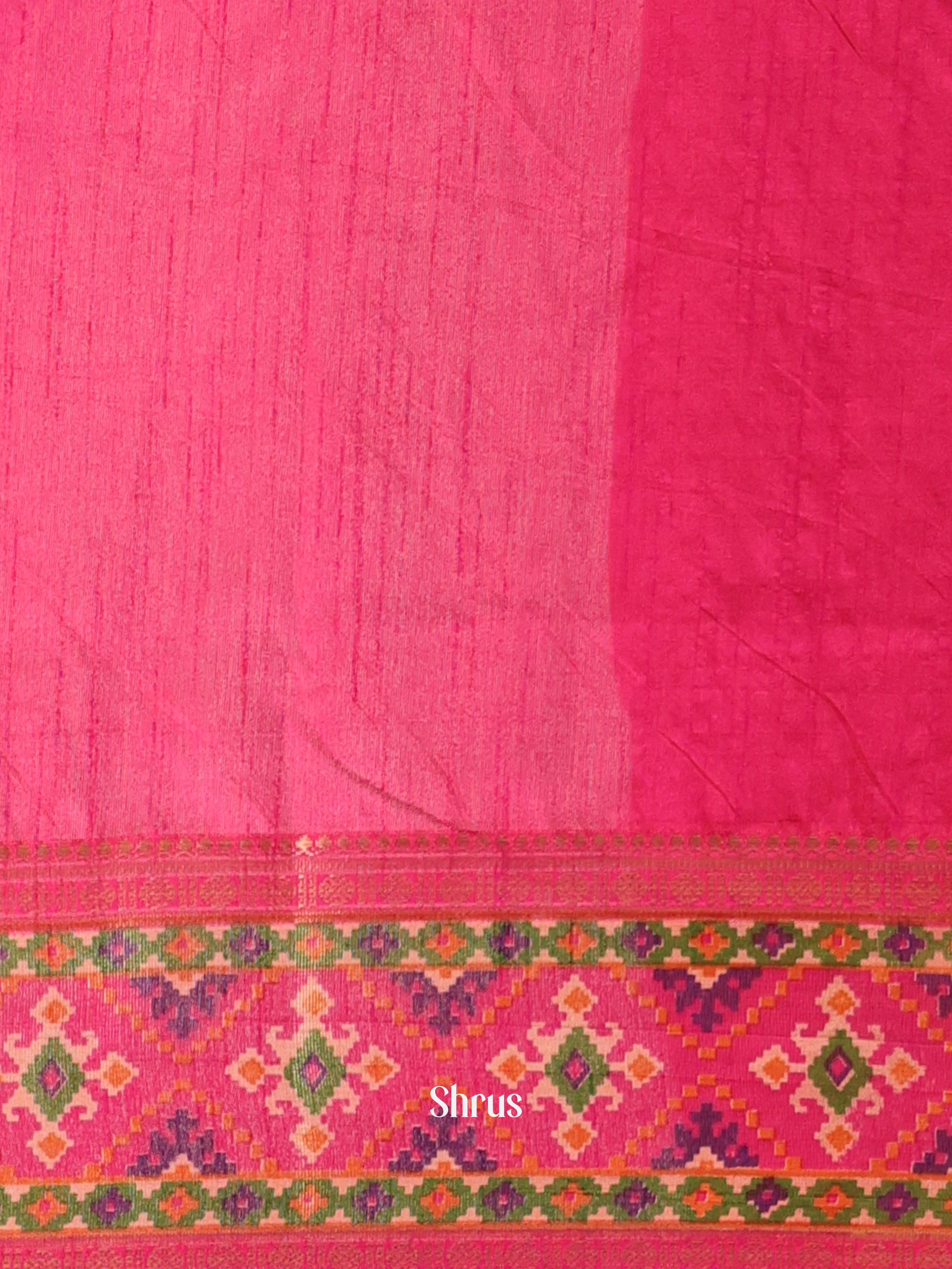 Pink & Purple - Semi Patola Saree - Shop on Shrus.com