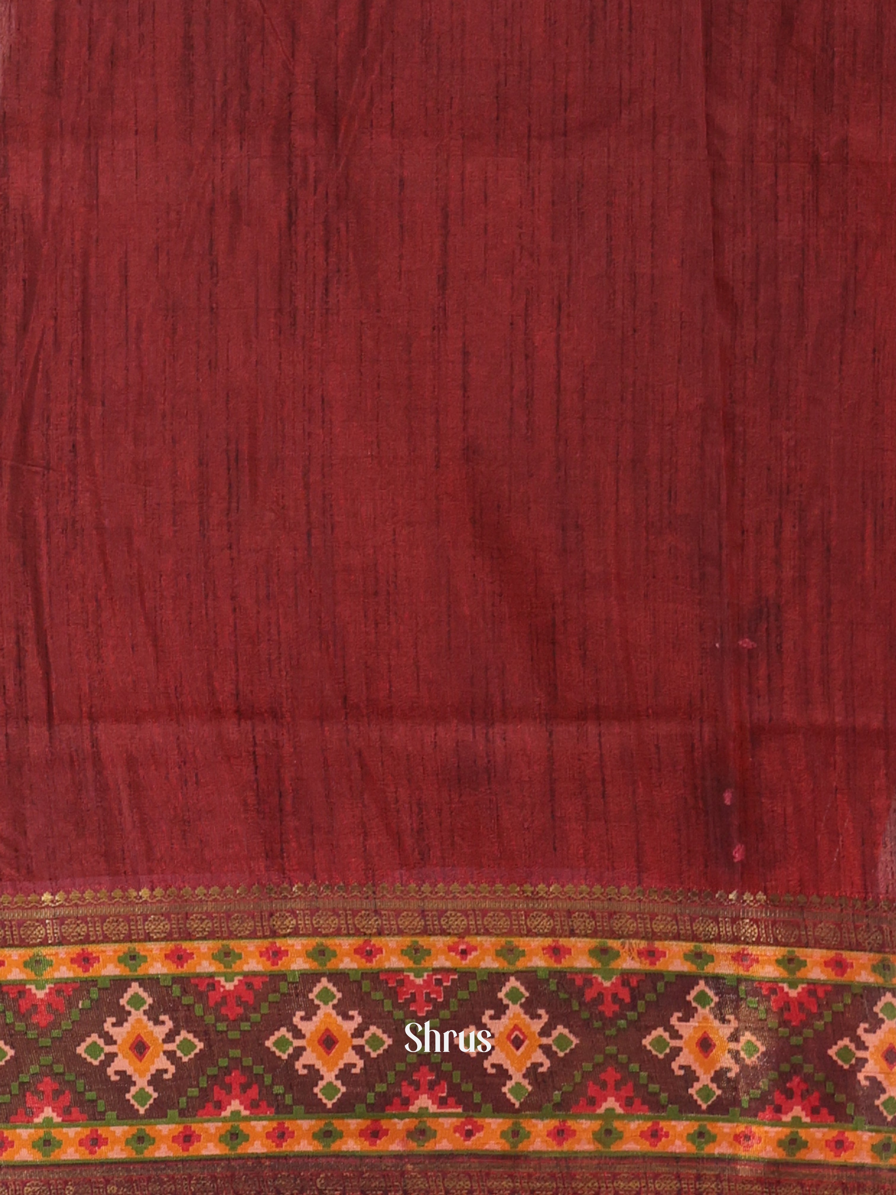 Red & Brown - Semi Patola Saree - Shop on Shrus.com