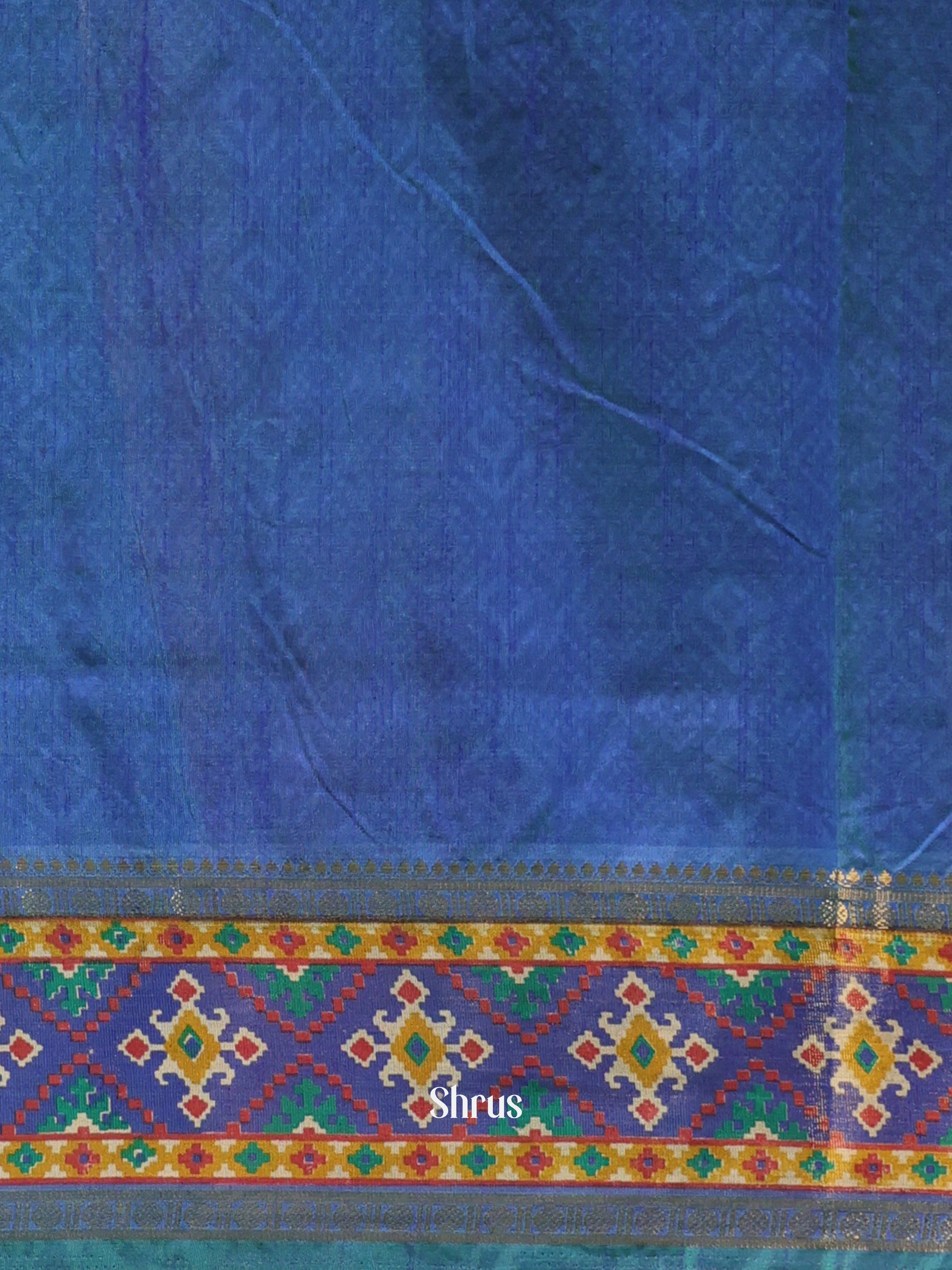 Green & Blue- Semi Patola Saree - Shop on Shrus.com