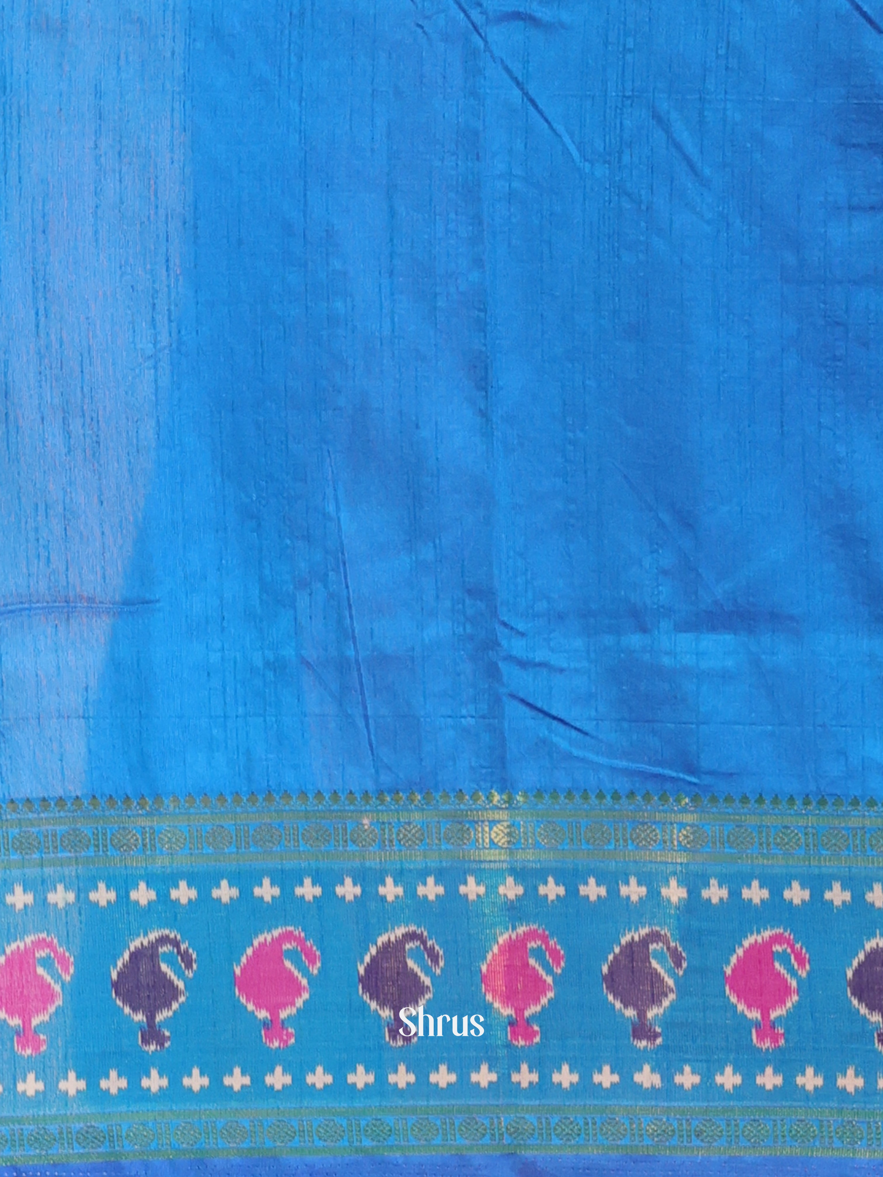 Purple & Blue- Semi Patola Saree - Shop on Shrus.com