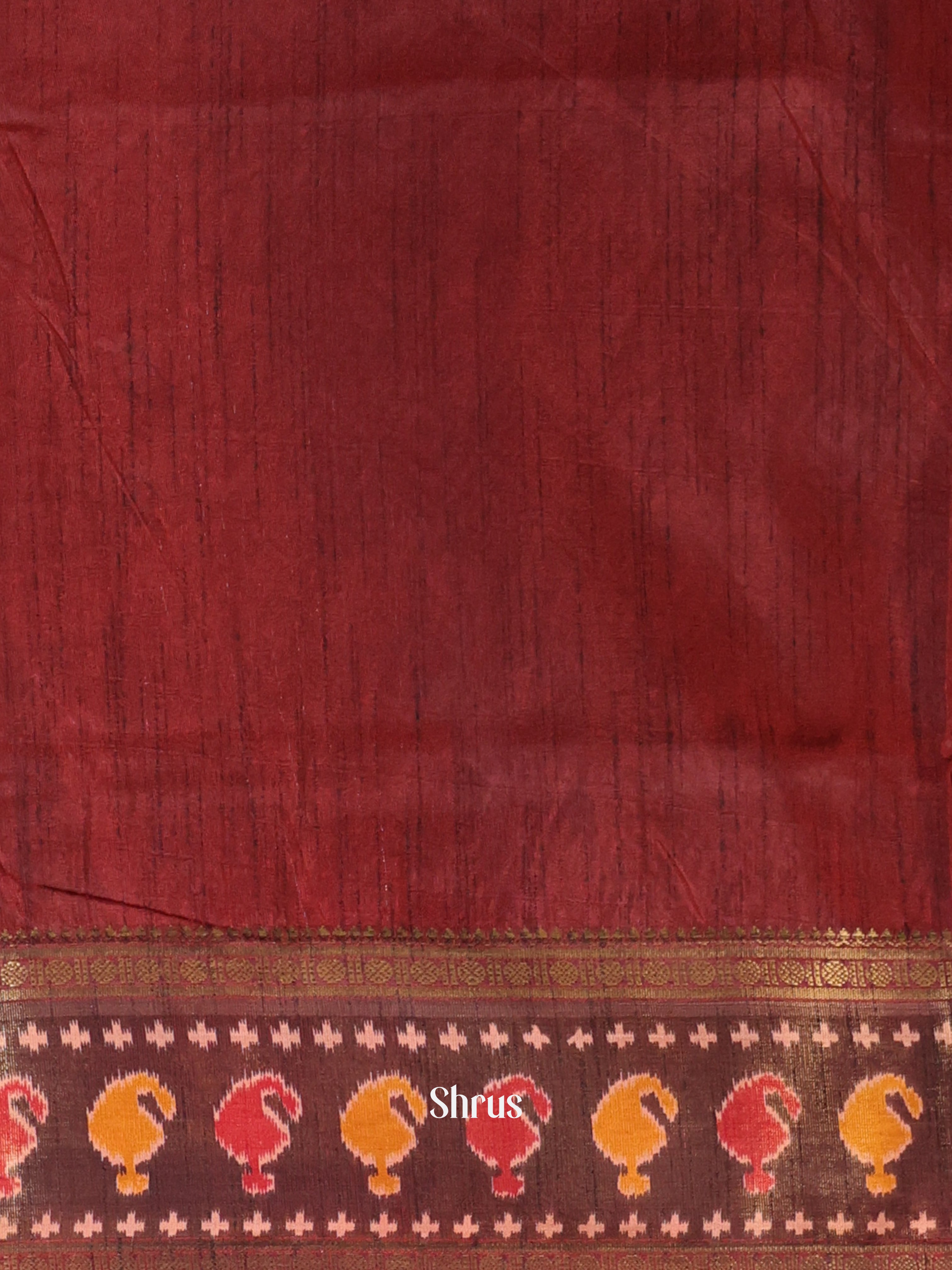 Red & Brown - Semi Patola Saree - Shop on Shrus.com