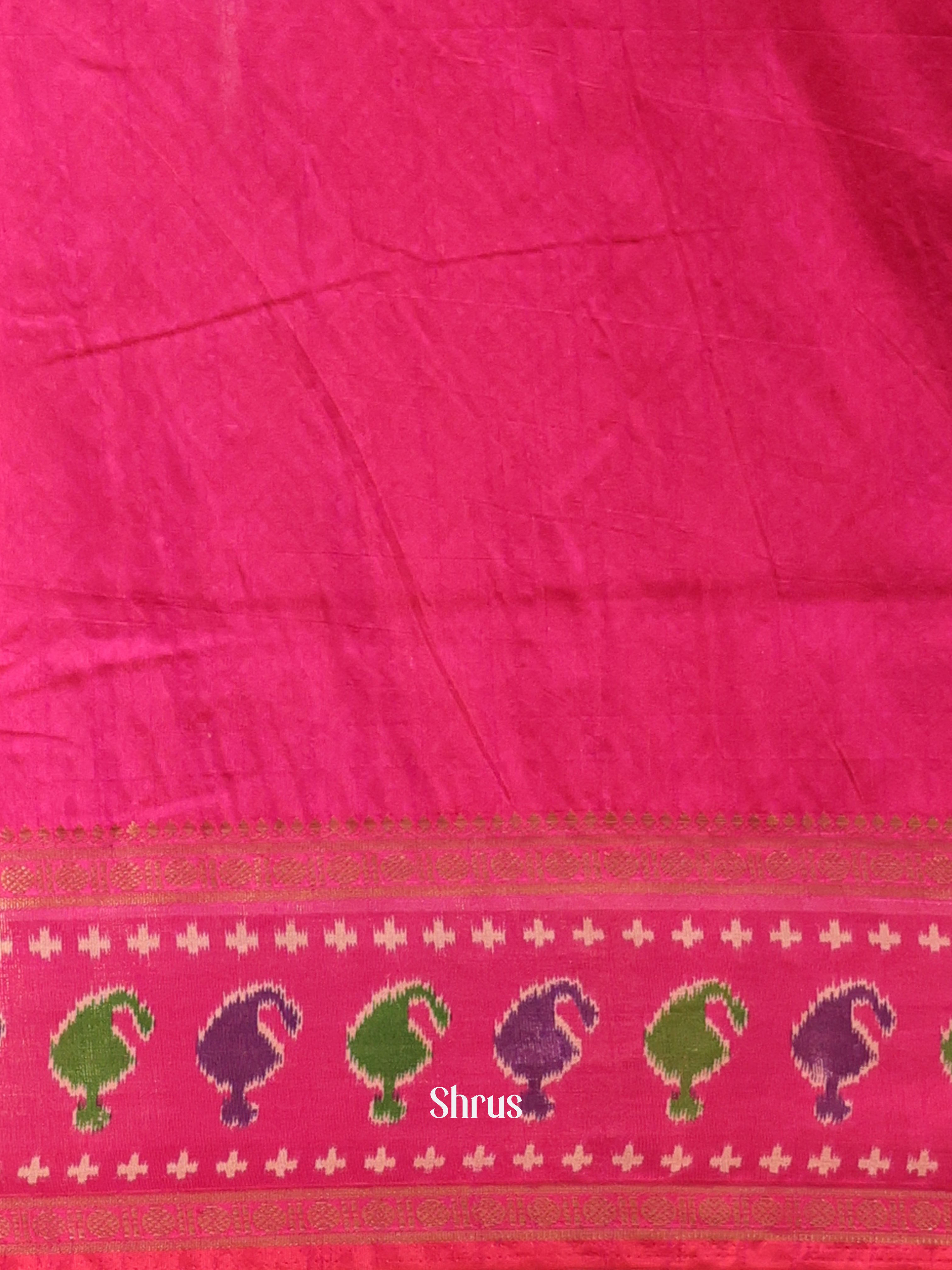 Purple & Pink- Semi Patola Saree - Shop on Shrus.com